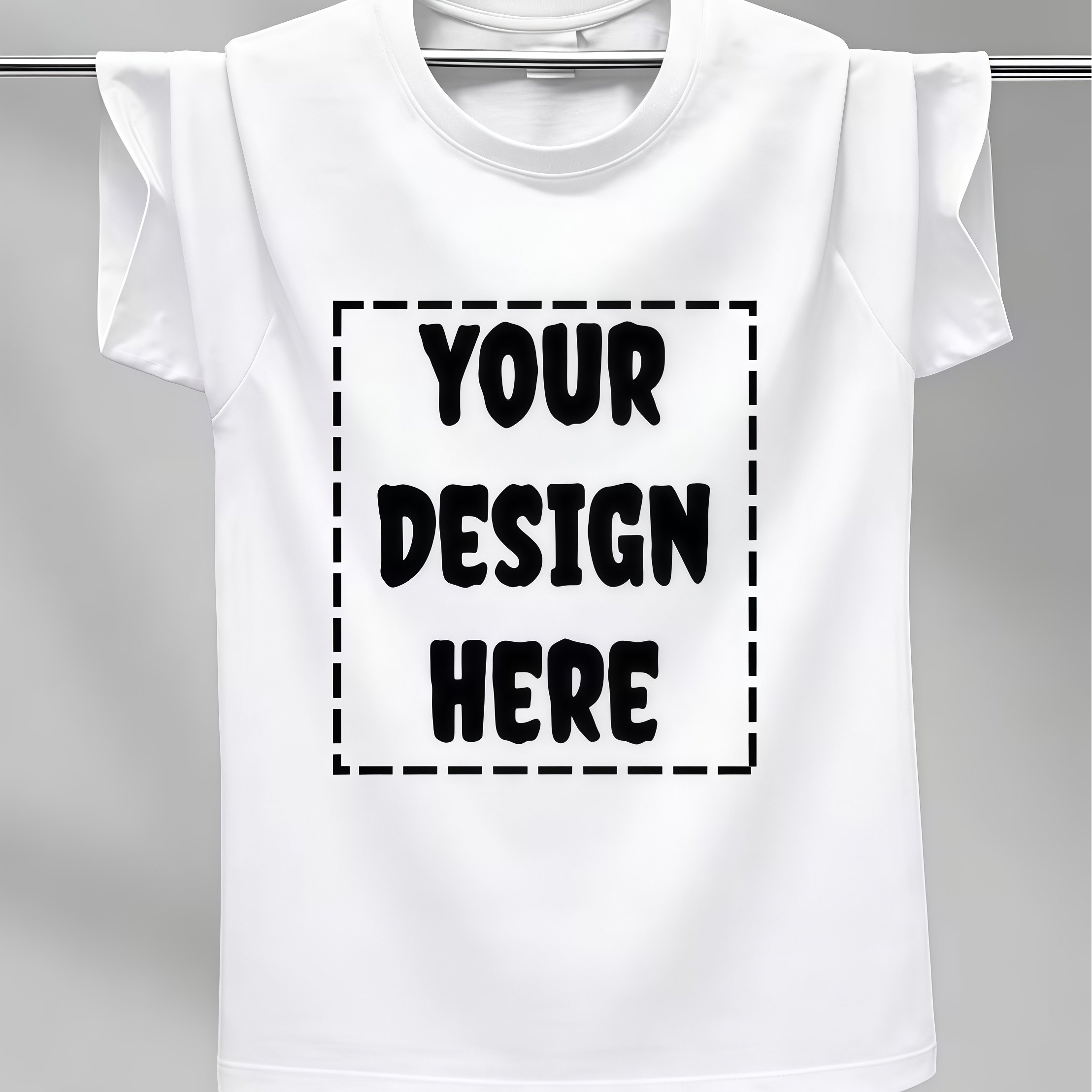 Image of Men' T-shirt With Your Own Design - Short Sleeve Round Neck Tee, Loose Fit Plain Shirt Suitable For Casual Wear, Gym, & Everyday Use, Machine Washable For -