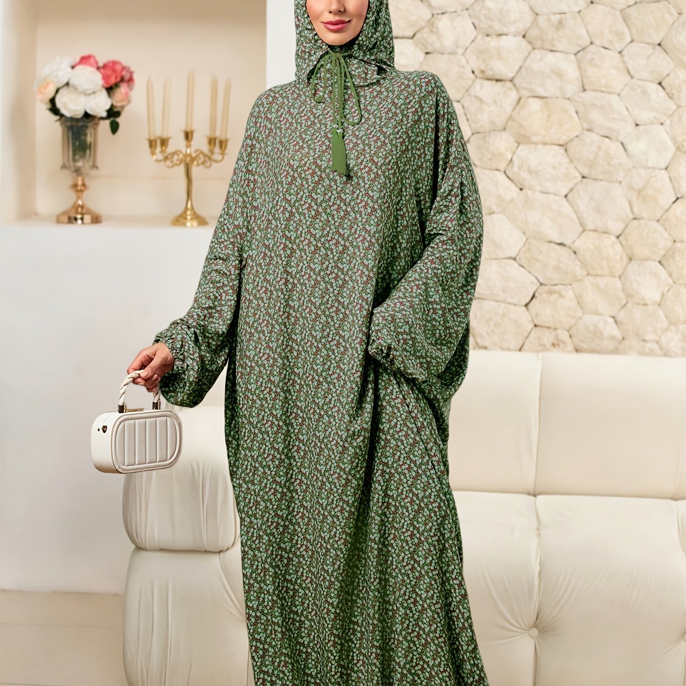 Image of Ramadan Arabic Dress New Middle Eastern Traditional Costume Women's Hooded Robe Fashion African Print Gown
