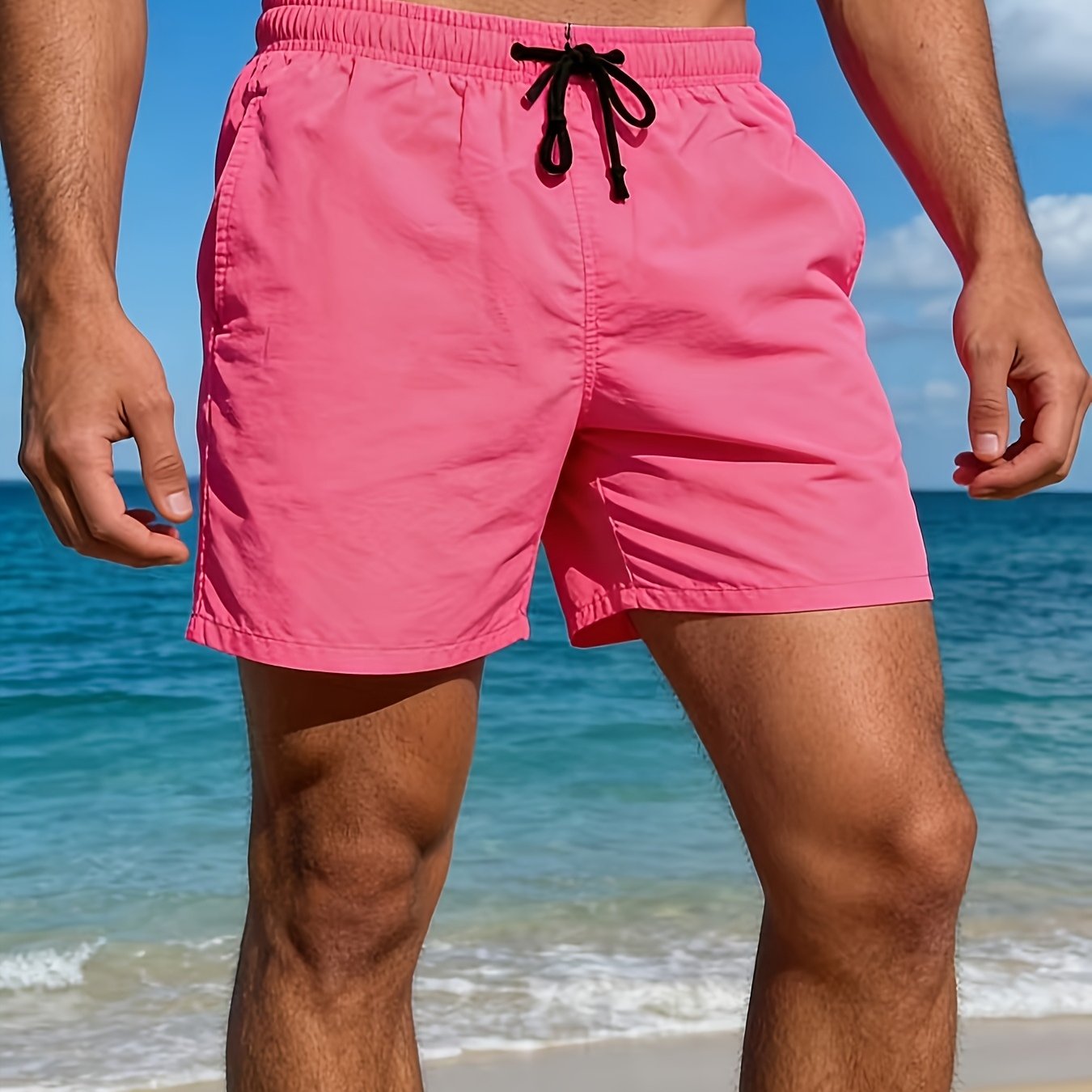 Image of Summer Men's And Women's Beach Vacation Surfing Pants, Water Surfing Swimming Shorts, Multi-candy Colored Shorts With Drawstring