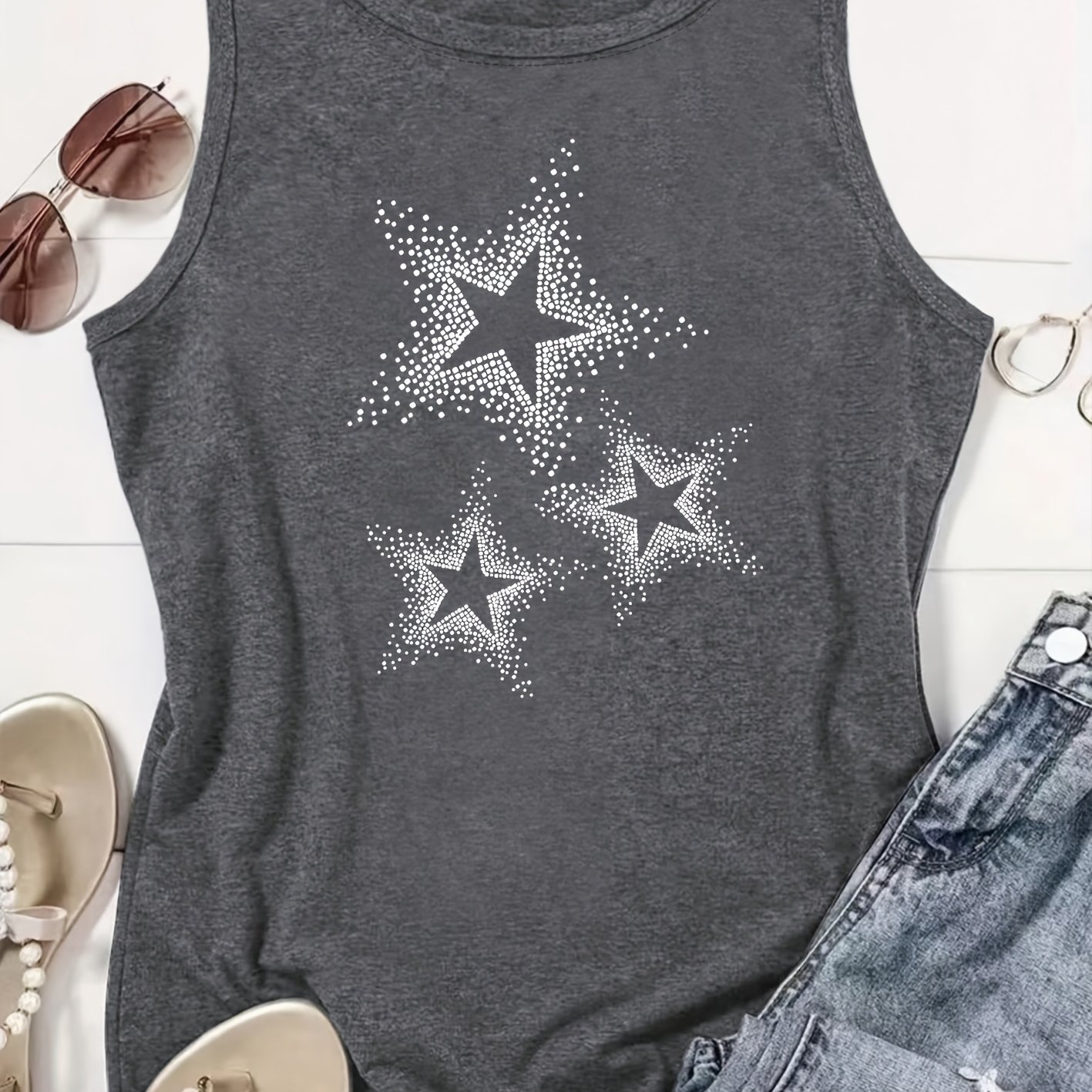 TEMU Three- Round Neck Sleeveless Vest Spring/summer Women's Top
