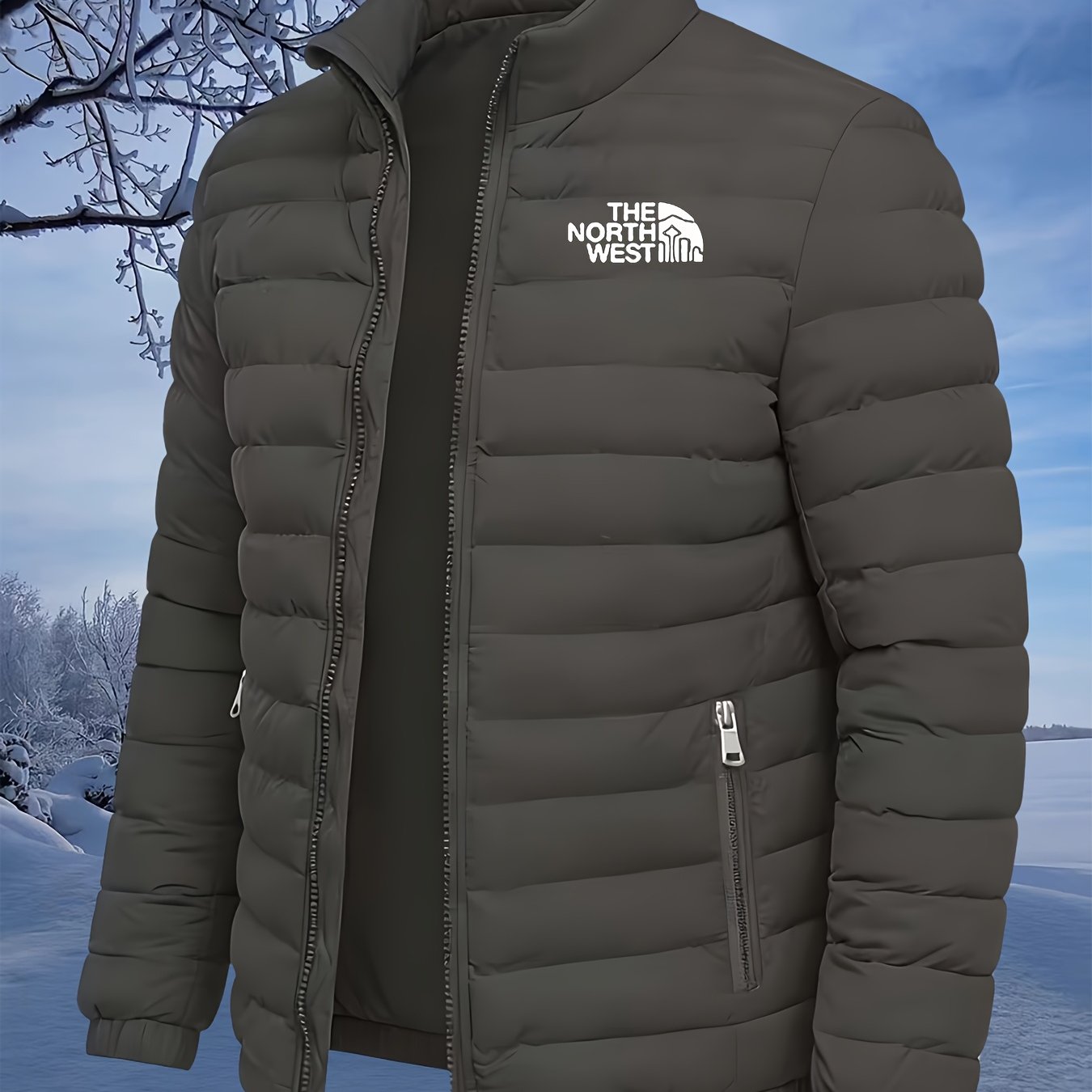 TEMU Veste matelassée, vêtement d'extérieur d'hiver épais , imprimée, chaude pour les et les activités de
