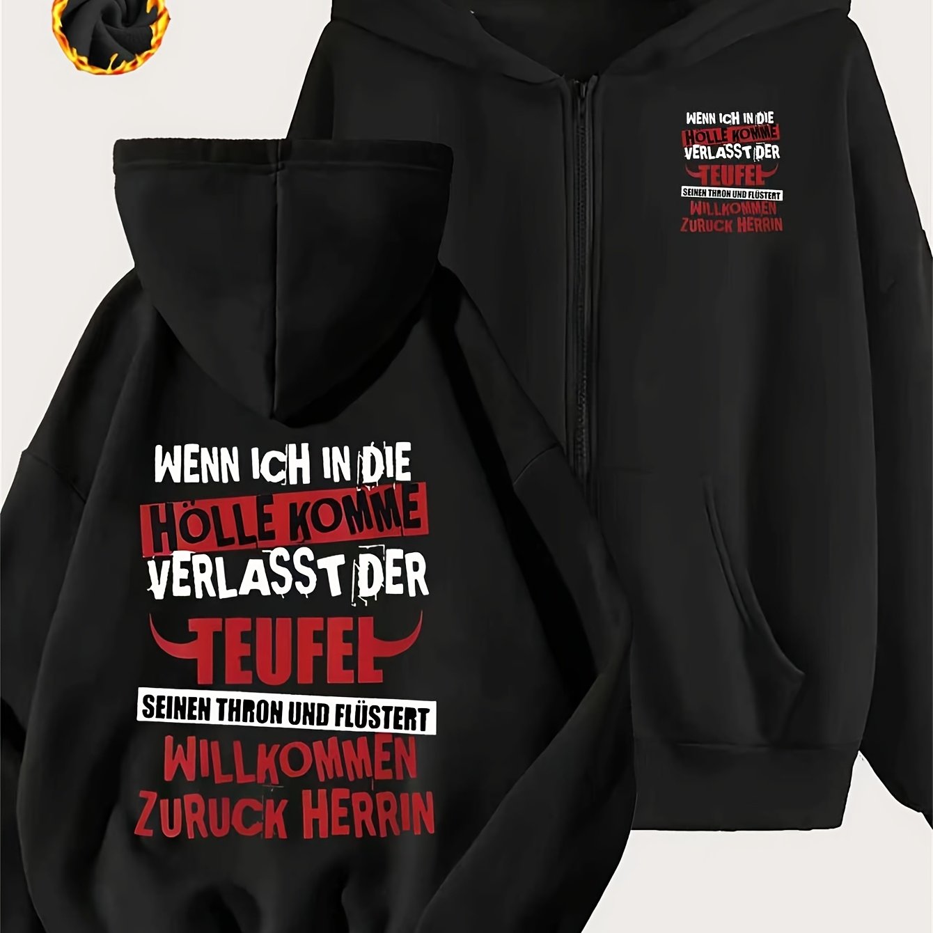 E-shop 1 Stück Damen Bedruckter Fleece Zip-Up Hoodie, Herbst- und Winterjacke, Stilvoll und Lässig, Vielseitig und Bequem, Einfach und , Das Perfekte