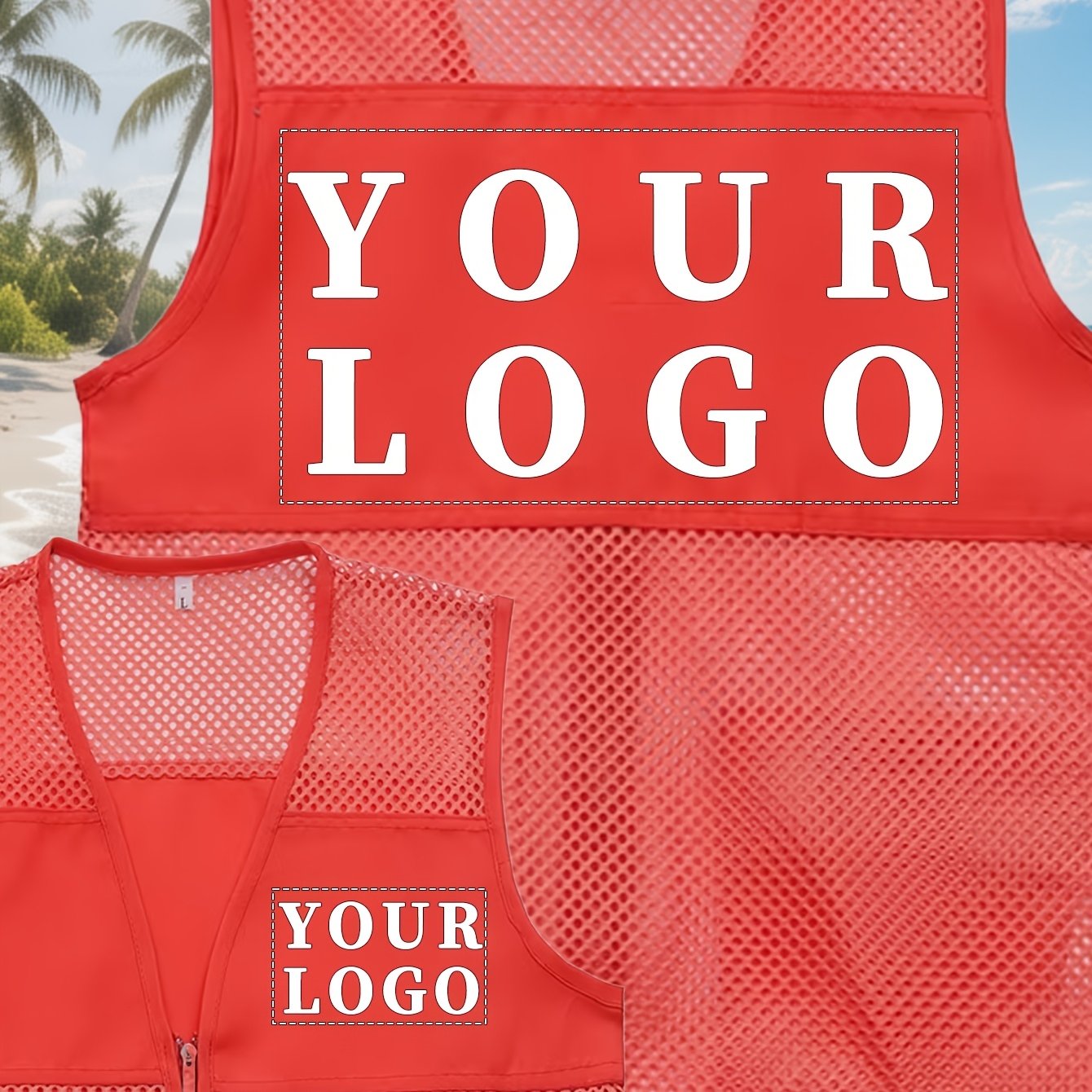TEMU Workwear Vest Custom Logo Volunteer Mesh Vest Printed Company Activity Team Building Promotion Mesh Jacket, Men's Gilet