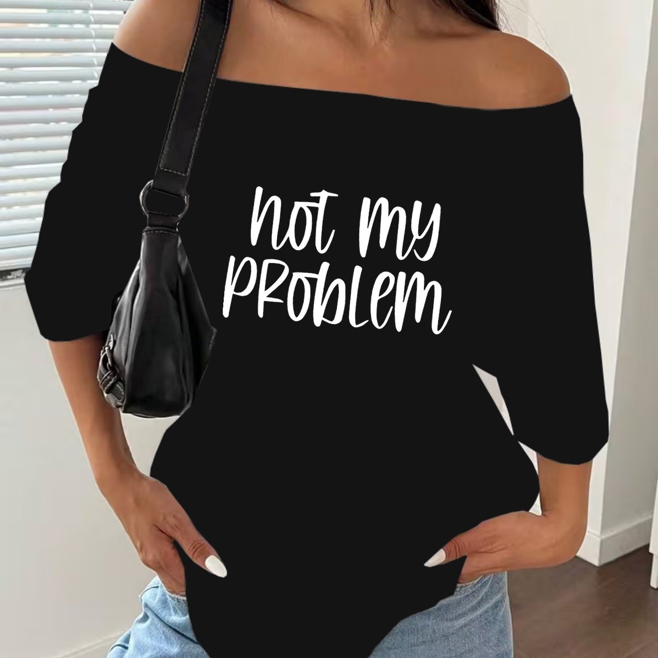 TEMU T-shirt da donna con spalle scoperte e maniche corte - Maglia oversize a vestibilit� in tessuto elasticizzato traspirante con scollo a spalle