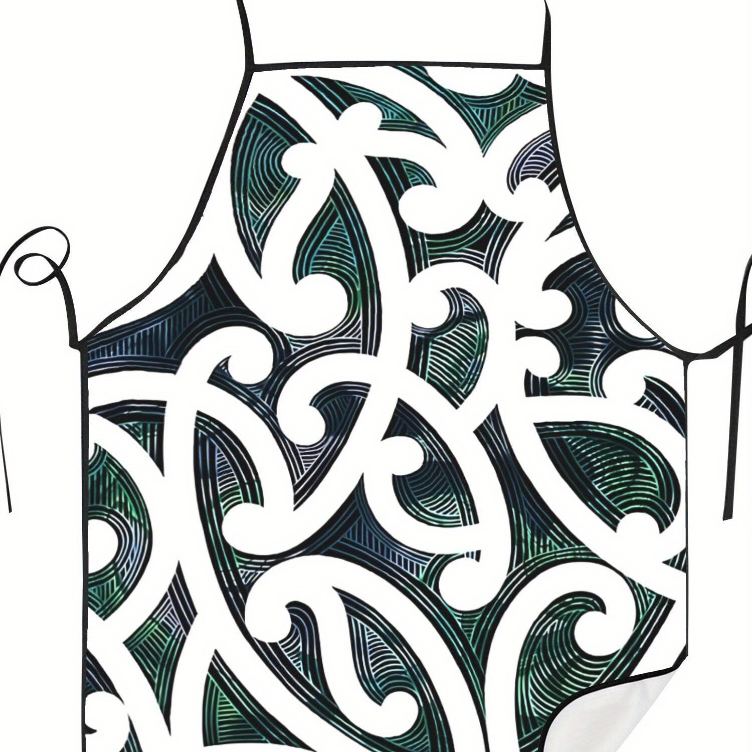 TEMU Maori Pattern Soft Convenient Practical Breathable Fitness Apron Warm Cooking2d Print Design