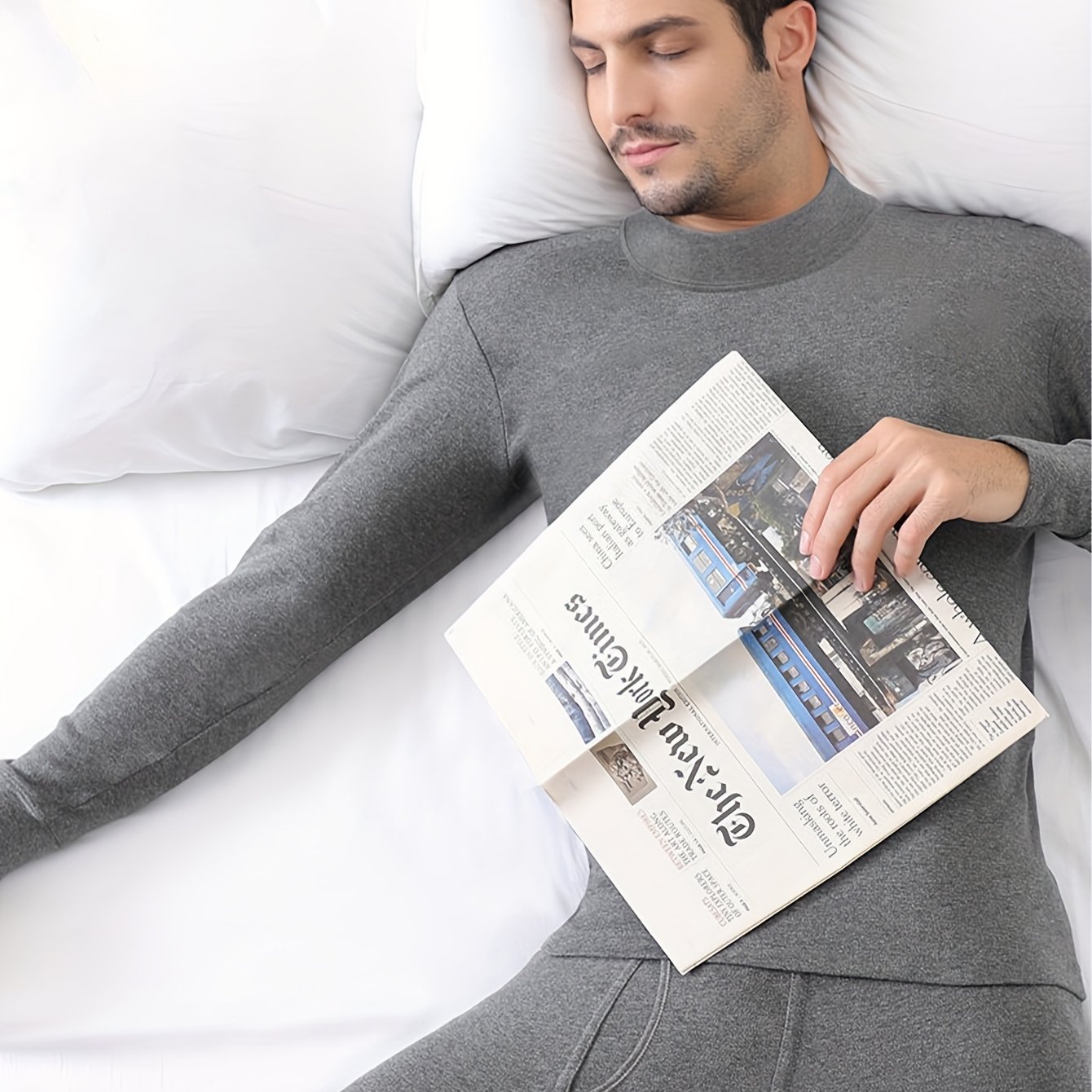 TEMU Men's Fashion Multi-collared Mid-collared Thermal Underwear Set Warm Autumn And Winter Winter Winter Winter Winter Winter Winter Winter Winter