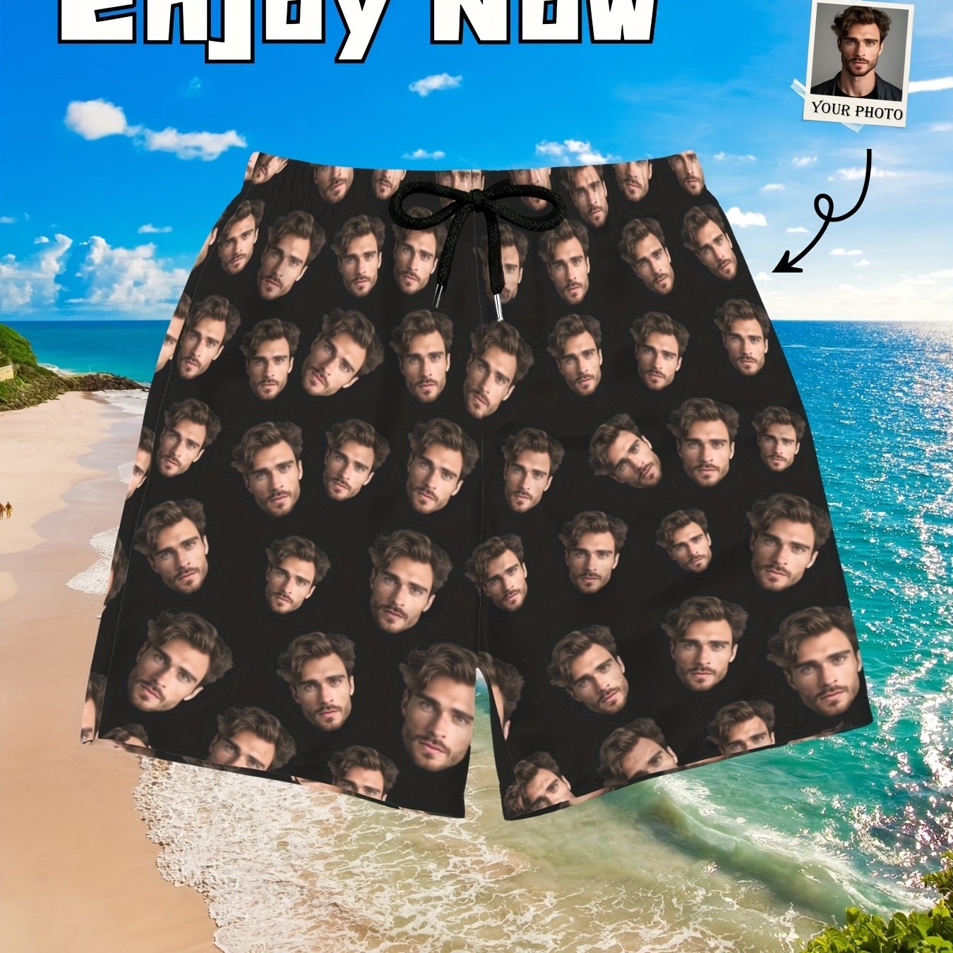 TEMU Pantaloncini Personalizzati con Foto - Stampa Foto/Testo, Pantaloncini da Asciugatura Rapida Ideali per Fitness, Spiaggia e Attivit� Outdoor,