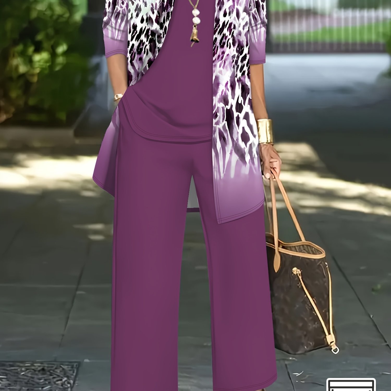 Image of 3pcs Women's Suit Set: Elegant Cardigan Jacket, Vest Top & Slacks With Pockets - Semi-sheer Blazer, Pocket-friendly -to-casual Outfits, Machine Washable Spring/fall Tailored Business Attire ( Clean)