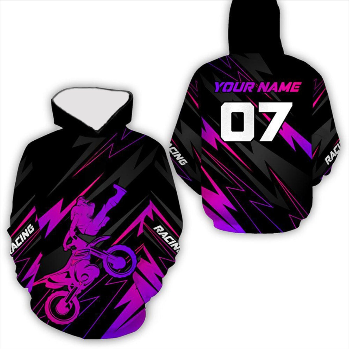 TEMU Sweat-shirts à capuche sur mesure | Sweat-shirt de motocross personnalisé pour course de moto tout-terrain | Cadeaux originaux | Sweat-shirts |