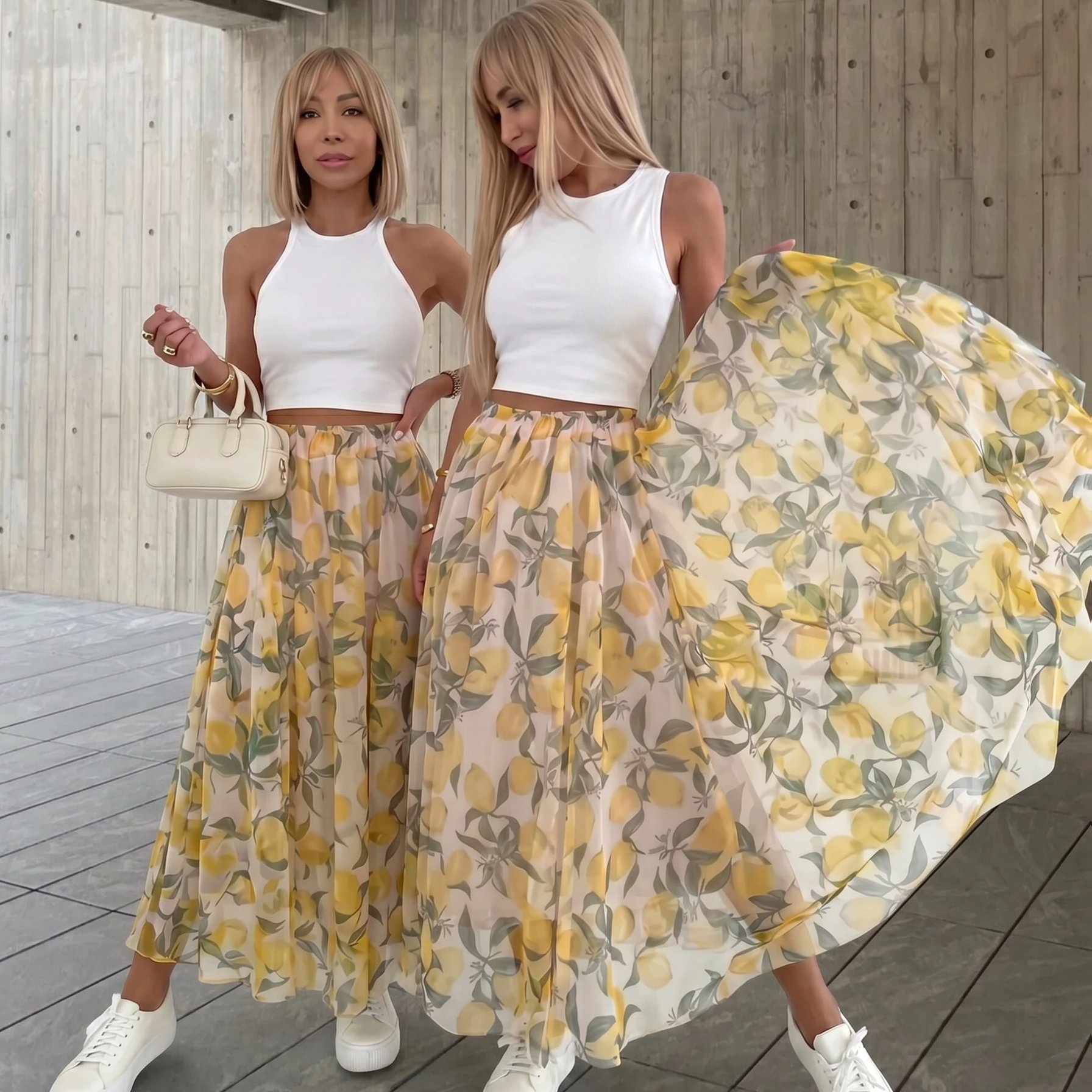 TEMU Elegant Women's Fashion Casual Party Cute Unique Lemon Skirt For A Cool Summer
