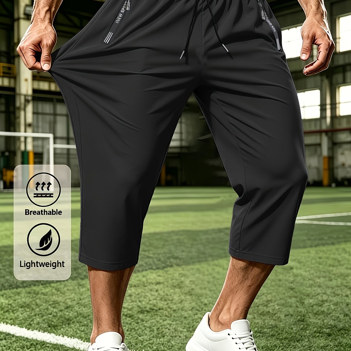 TEMU Pantalon de 'extérieur unisexe , disponible en plusieurs couleurs, avec poches zippées et taille élastique à cordon de serrage. Parfait pour