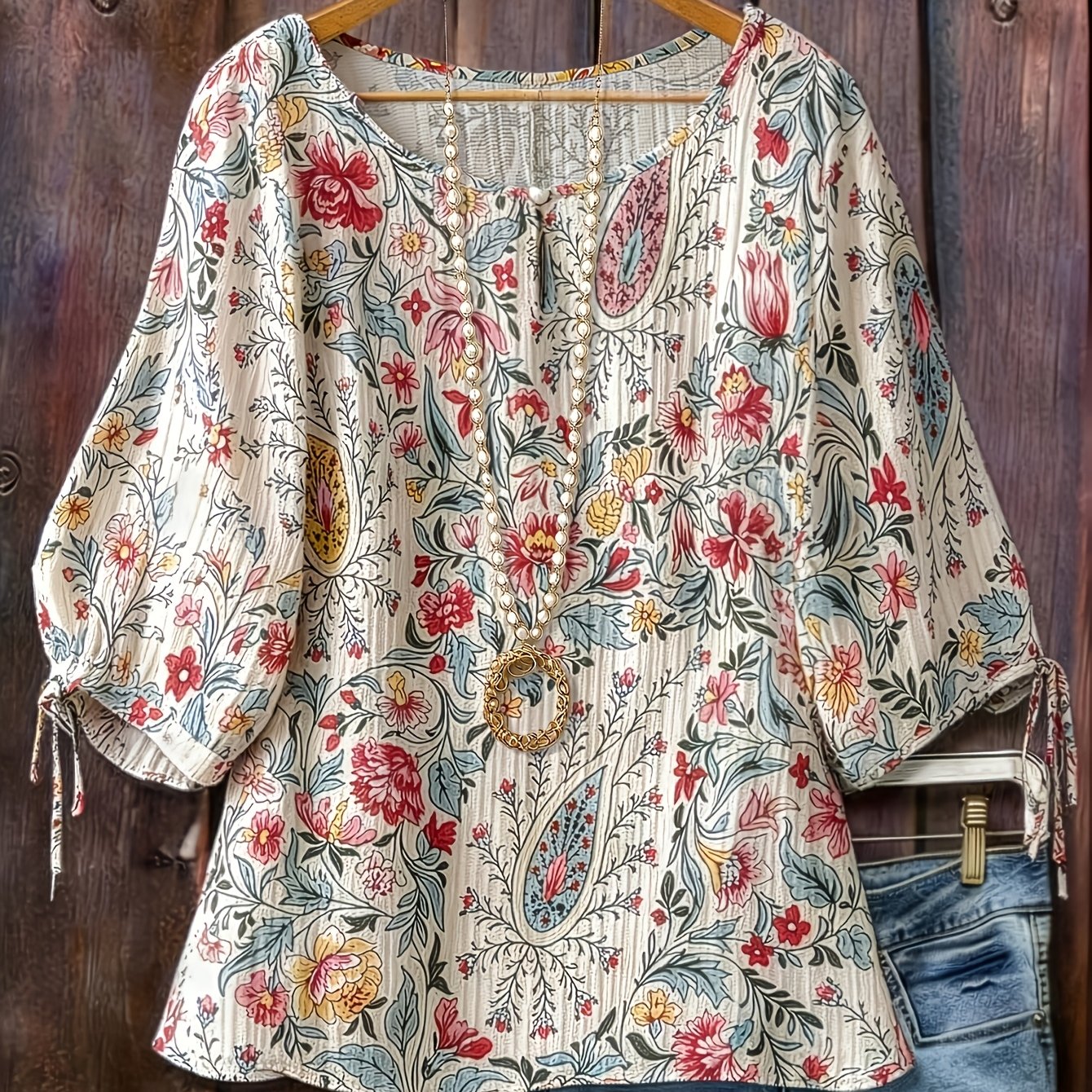 TEMU Plus Size, Loose-fit Short-sleeve Shirt, Vintage Soft Style