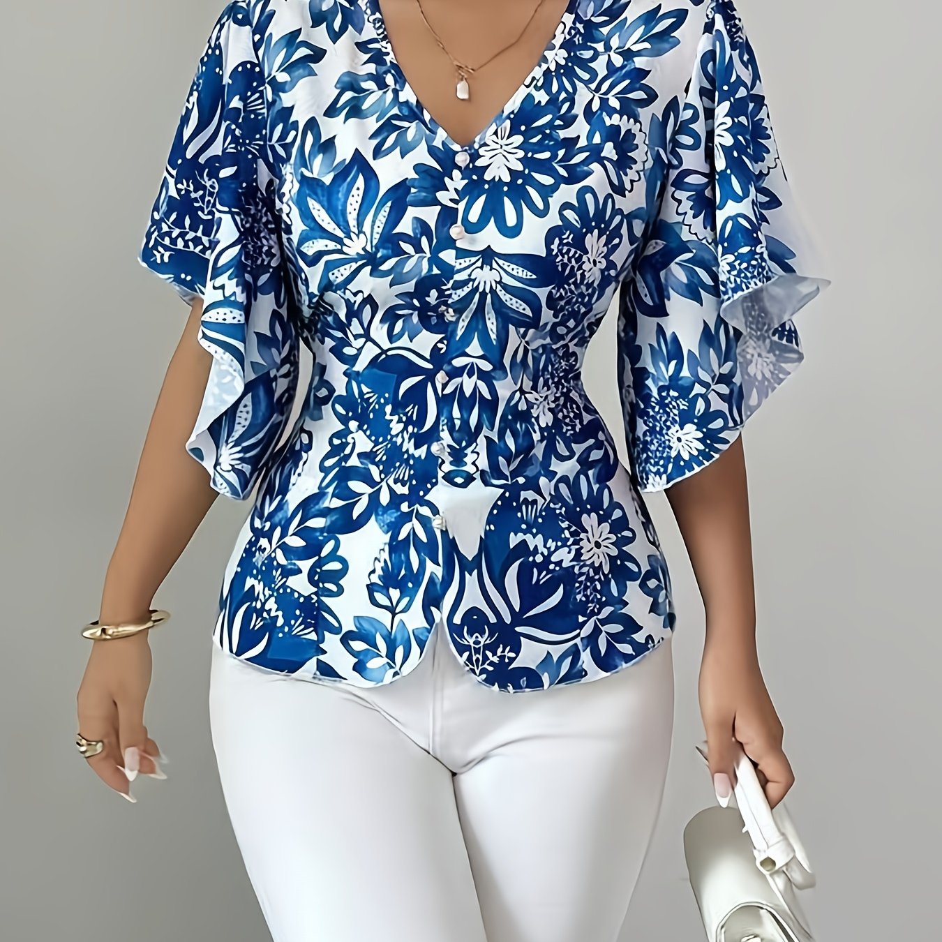 E-shop Damen Bluse mit geradem Schnitt M890218, elegante Vintage-Puffärmel für Herbst und Winter