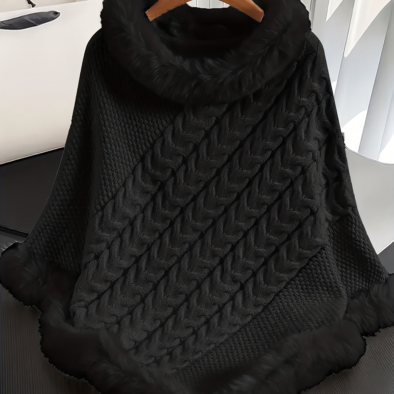 TEMU Plus Size - Plus Size - Autumn And Winter New Pullover Shawl Irregular Plus Size Coat Cloak Loose Sweater