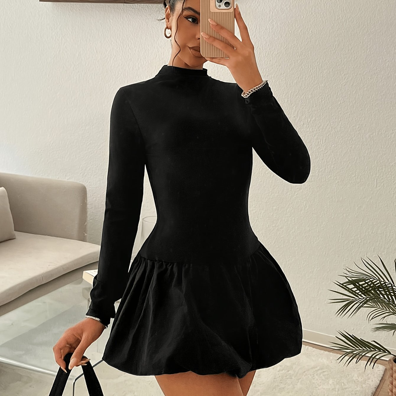 TEMU Vestido tipo pastel de color liso para mujer estilo vacacional, adecuado para salidas informales, fiestas de y verano, elegante, de corte