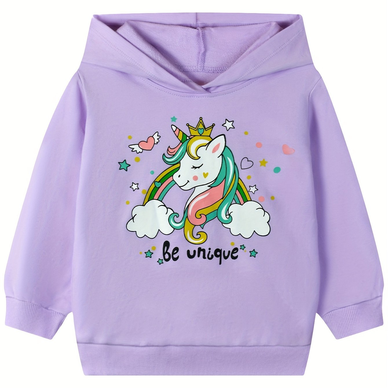 Girls Cute Unicorn Crown Stars Bow Graphic Athletic Workout - Temu
