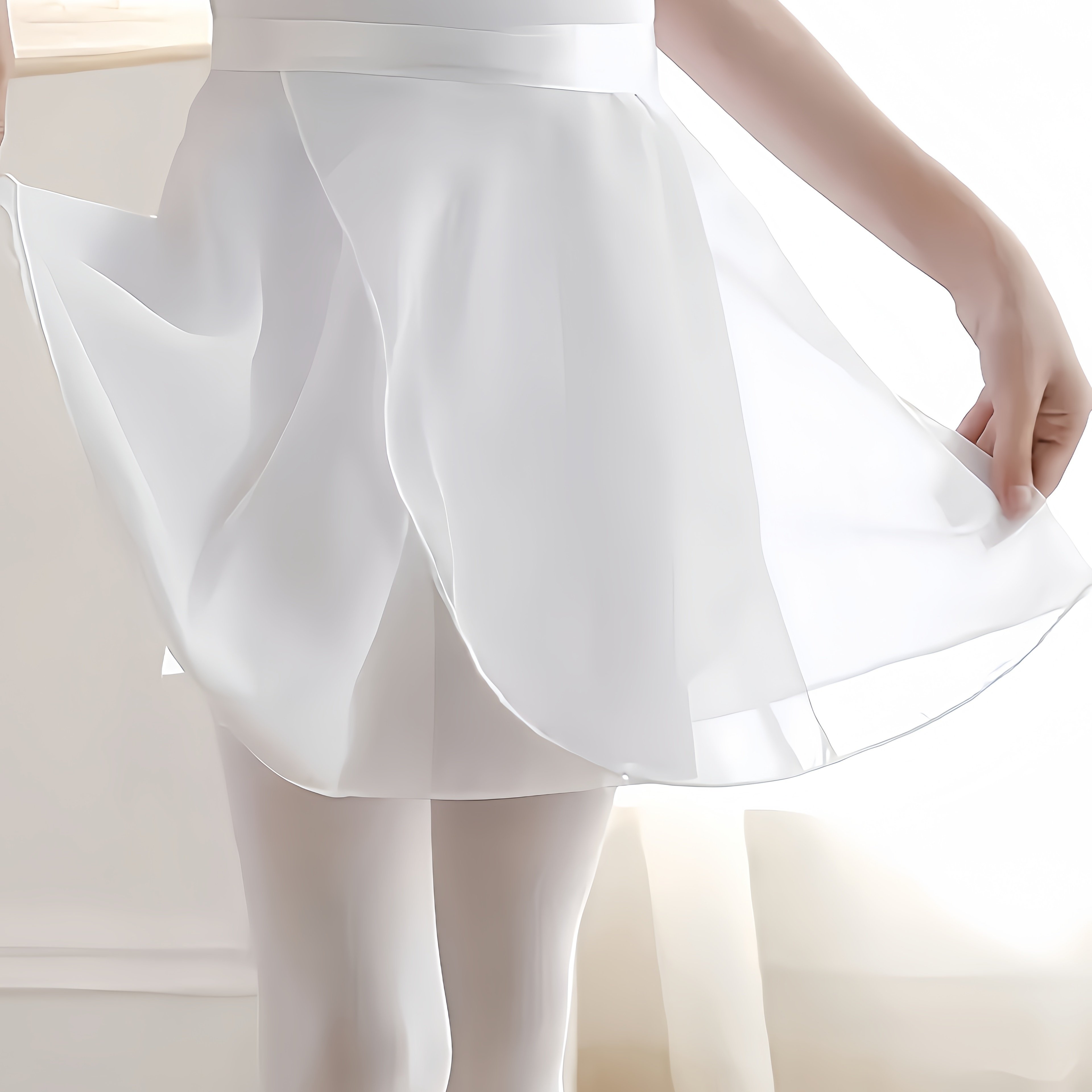 Women's Translucent Ballet Tutu Dance Short Skirt With Tie-waist, Practice Gymnastics Maxi Beach Skirt, Hip-covering Wrap Skirt, Women's Clothes