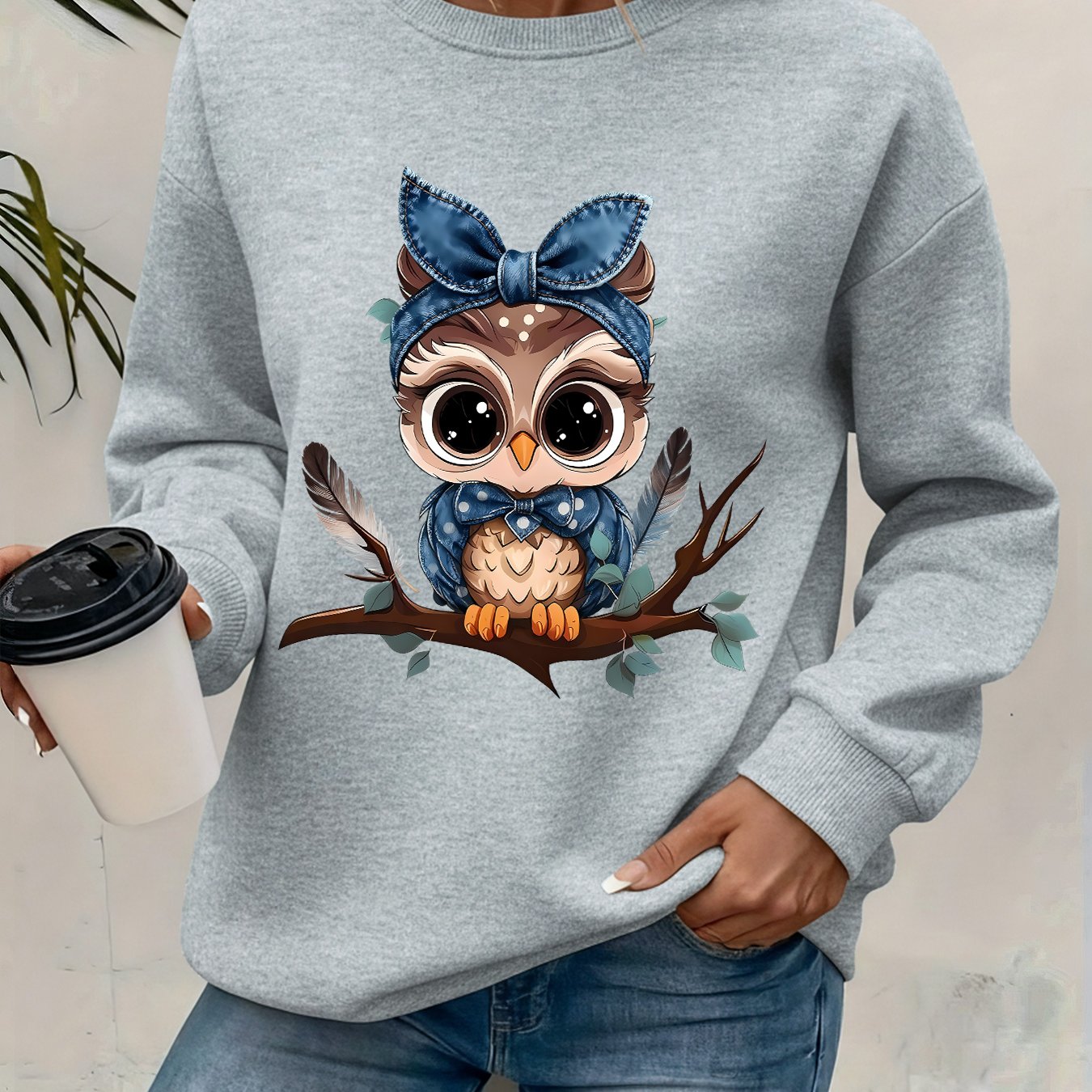TEMU Graphic Print Sweatshirt, Crew Neck Casual Sweatshirt For Winter & Fall, Women's Clothing