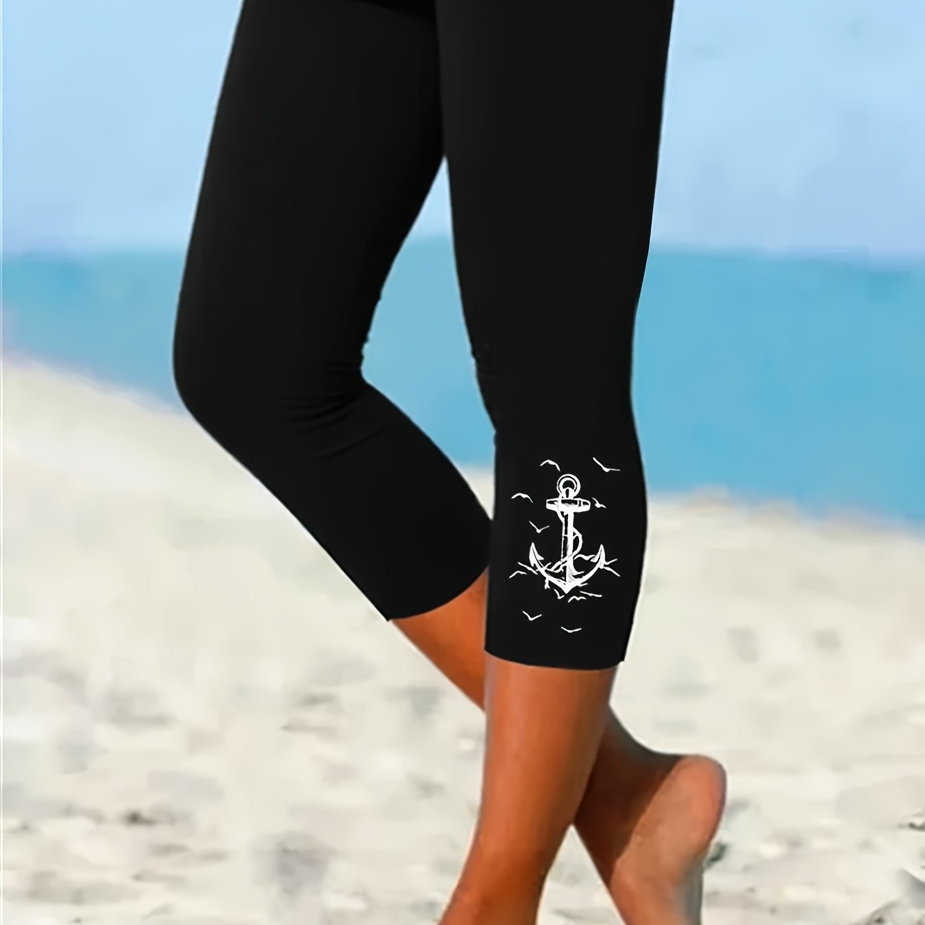 Anchored Comfortable Elastic -eighth Pants