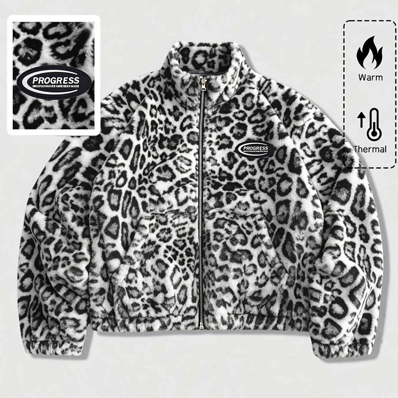 TEMU Chaqueta y abrigo para hombre , chaqueta casual de con de leopardo para otoño e invierno, unisex