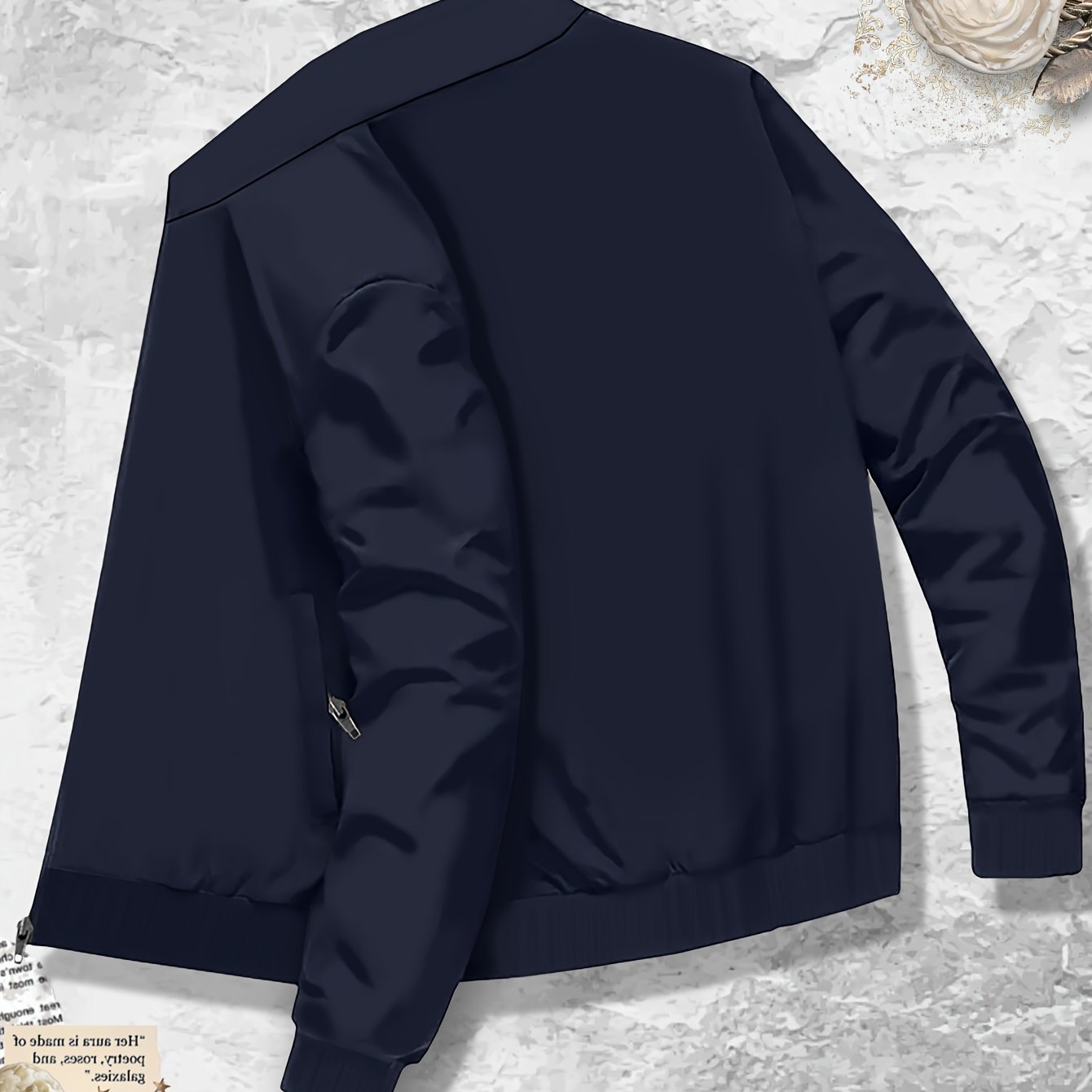 TEMU Autumn/winter New Solid Color Men's Academic Style Jacket, Plus Size