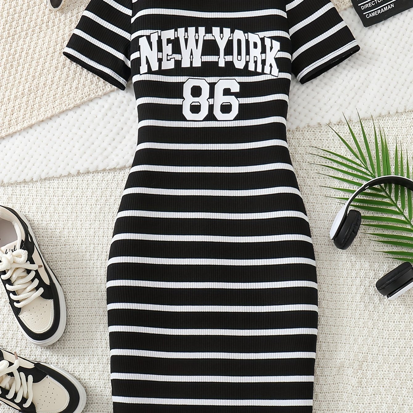 Image of Teenager's Teen Summer Casual Athletic Dress Short Sleeve Dress, For Teenager, For Teenager