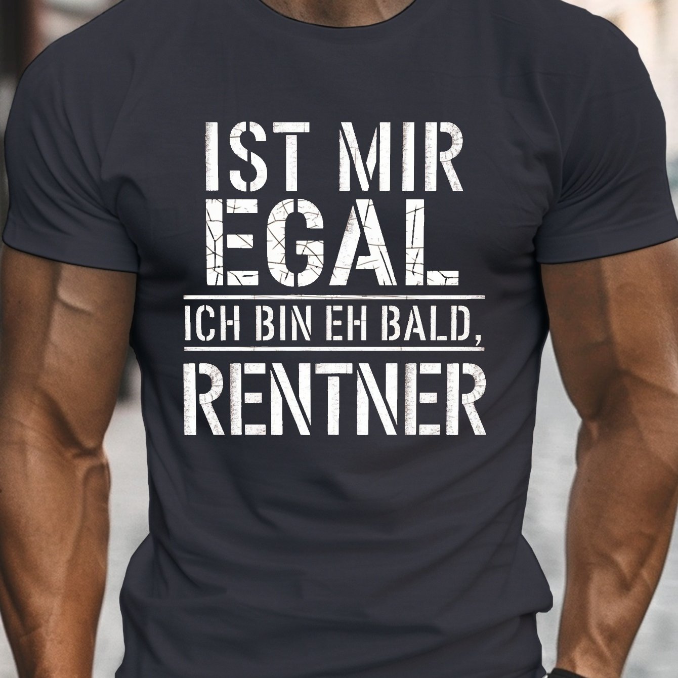 TEMU German Pensioner Print, Men's Round Crew Neck Short Sleeve Tee, Casual T-shirtcasual Comfy Lightweight Top For Summer