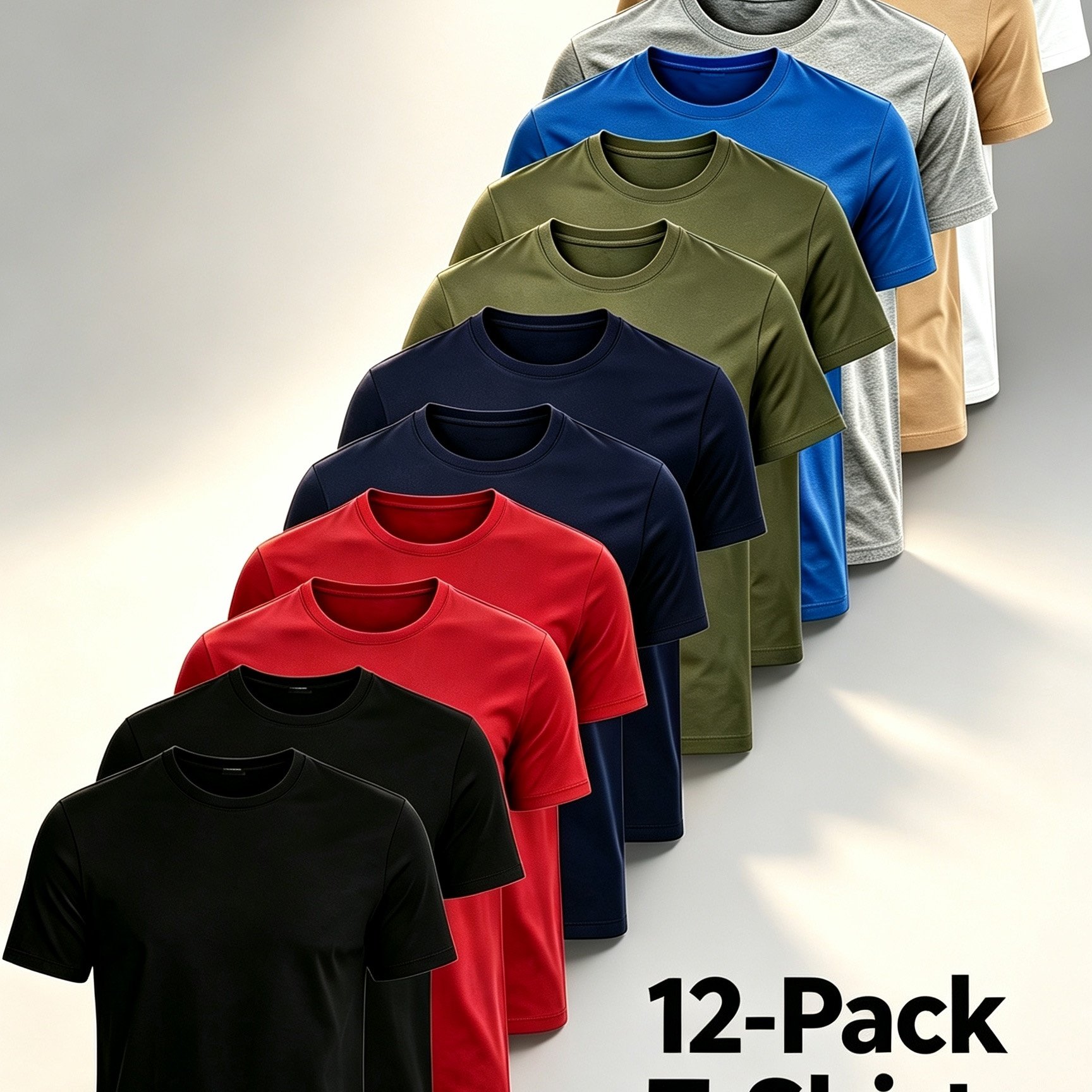12 Comfortable Solid Color T-shirts - Men's Casual Short Sleeve Top, Suitable For Daily Summer Activities - Breathable, Soft, Lightweight Outdoor