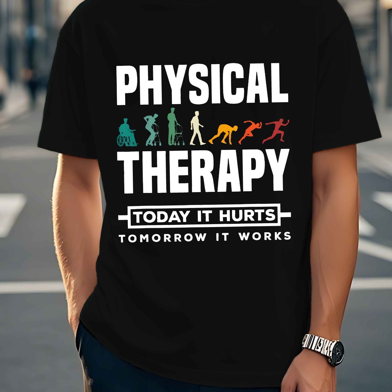 TEMU Physical Therapy Men's Short Sleeve T-shirt Summer T-shirt Top