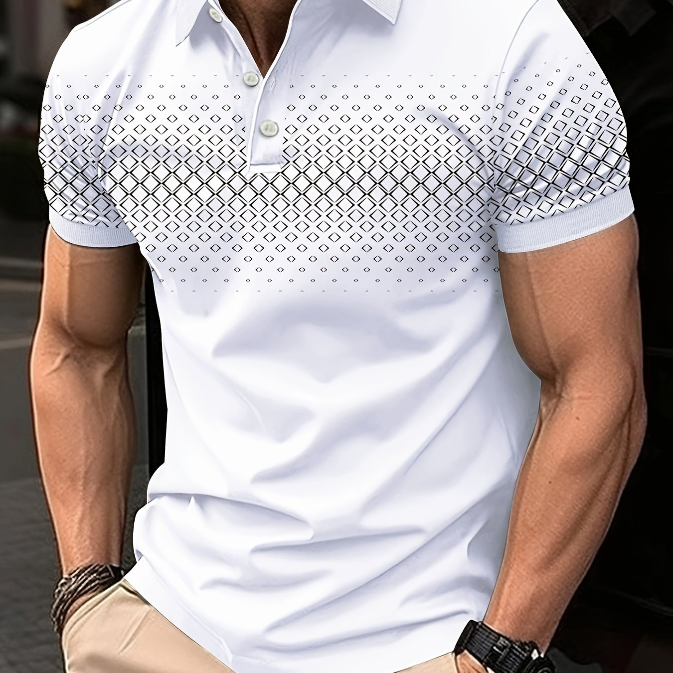 Men's Summer Fashion Casual Solid Color Top, 3d Outdoor Short Sleeves