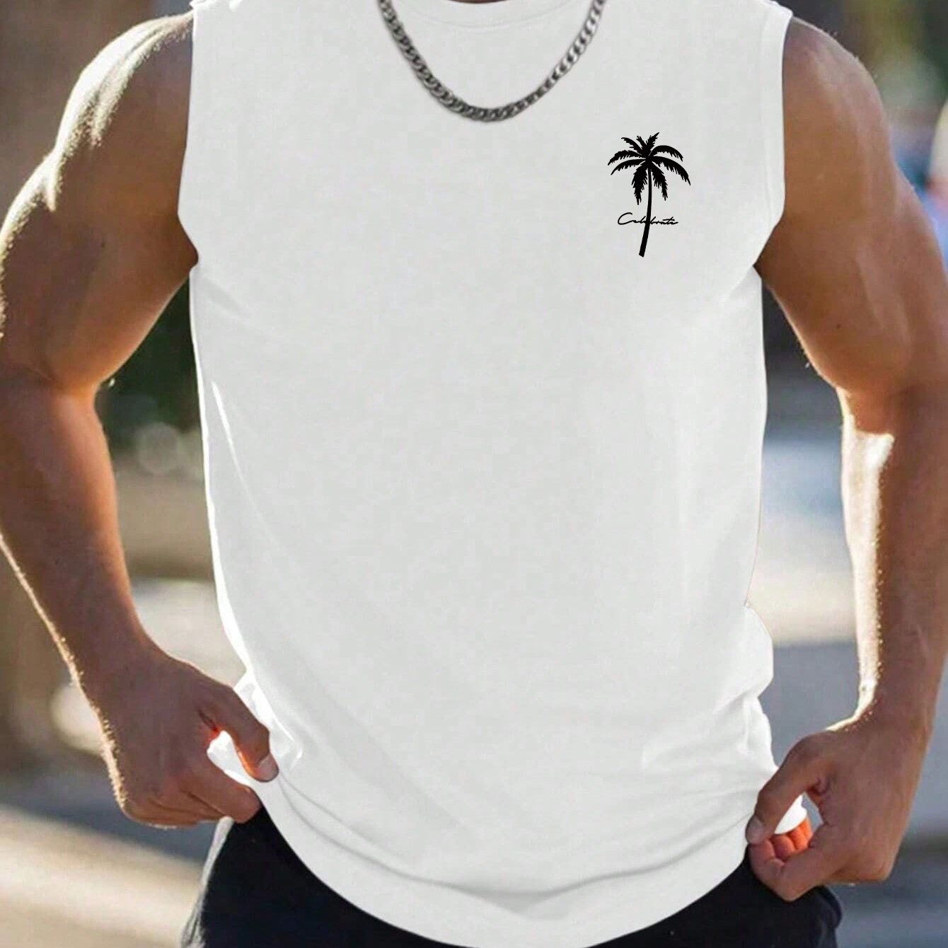TEMU Men's Summer Breathable Printed Tank Top