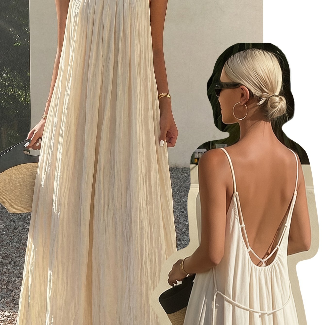 italian bridal shower dress Backless Lace Up Floral Print Long Chiffon Boho Maxi Dress for women main image 1