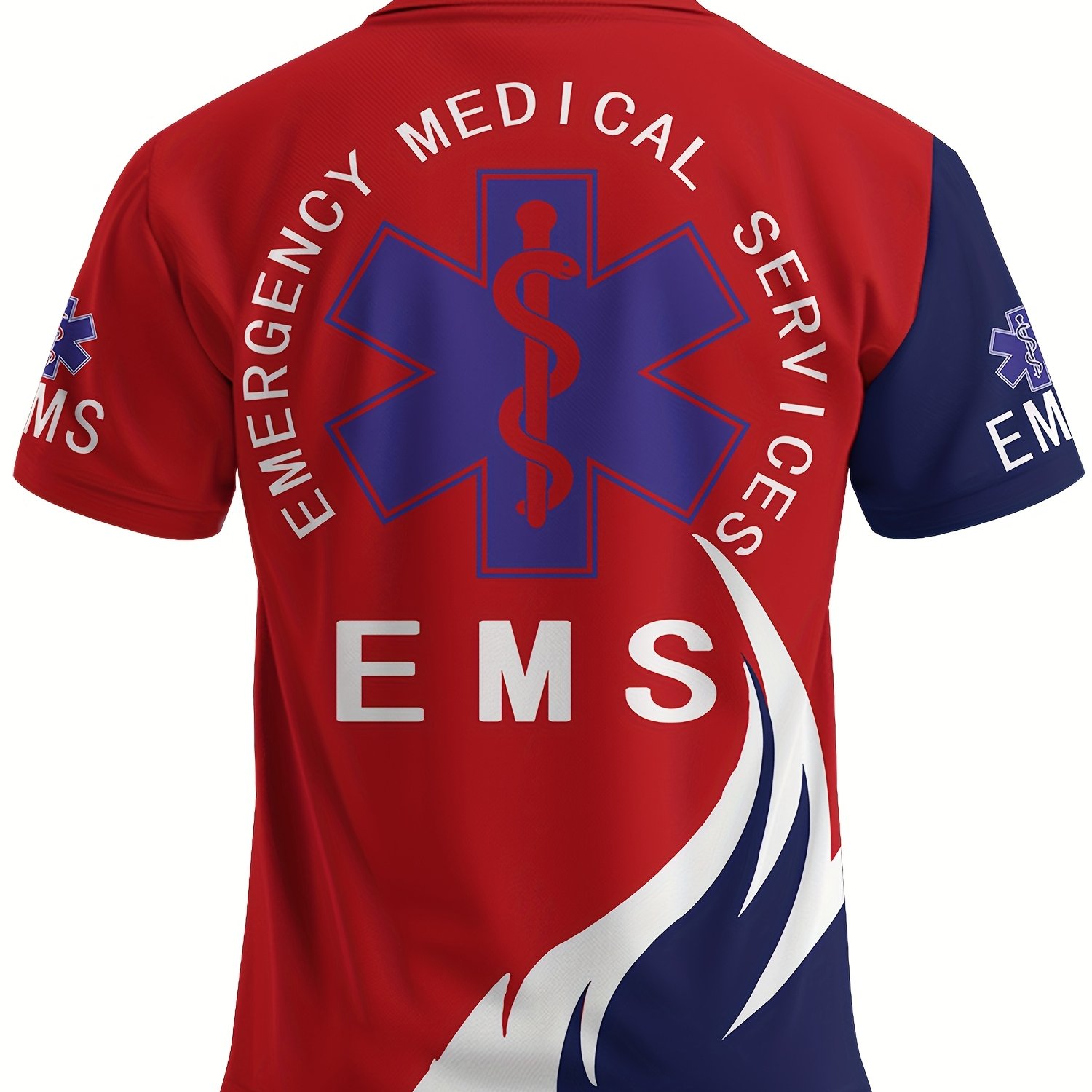 TEMU Custom Name Cosplay Ems Medical Nurse Worker Vintage 3d Summer Shirt Harajuku Casual Short Sleeve, Comfortable, Breathable, Quick-drying,