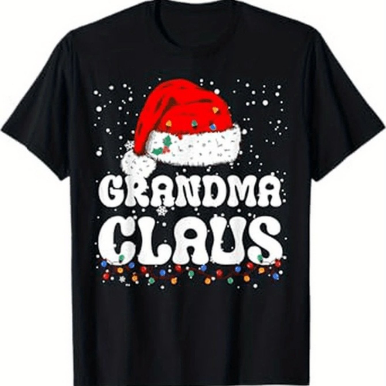 TEMU T-shirt assorti pour sur le thème Grand-mère_Claus_Noël_Grand-mère_Père_Noël pour hommes et femmes