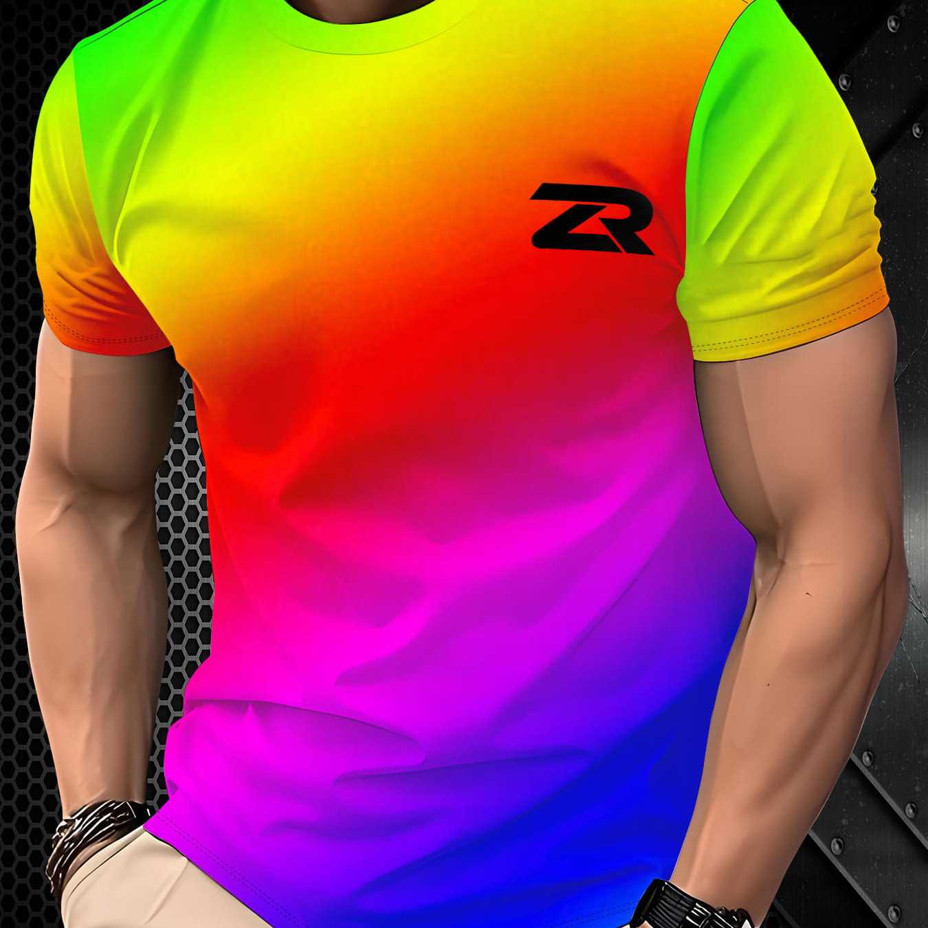 TEMU Trendy 3d Print Short-sleeve T-shirt, Lightweight Round-neck Versatile Loungewear For Casual Sports