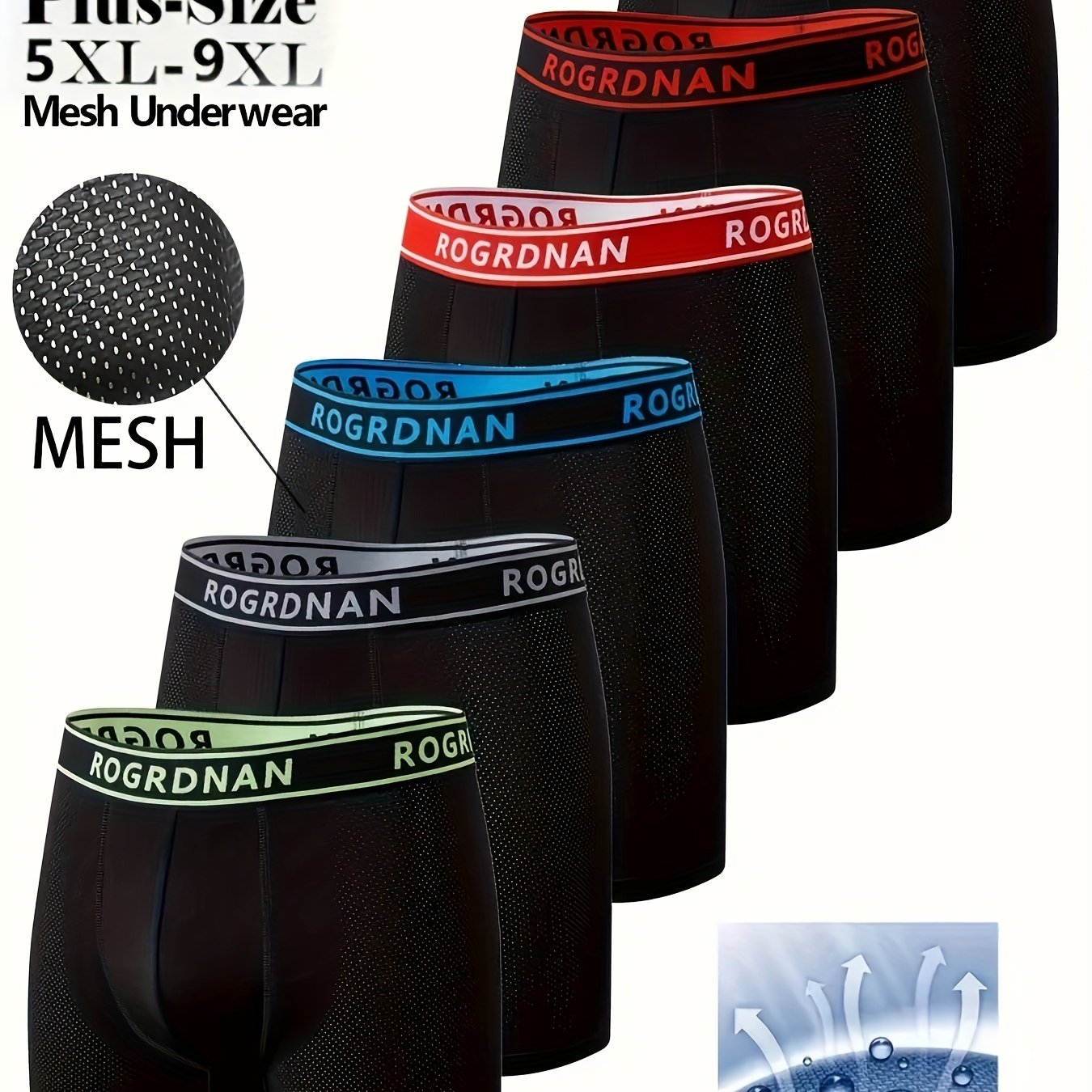 6-pc Mesh Breathable Plus Size Men's Underwear
