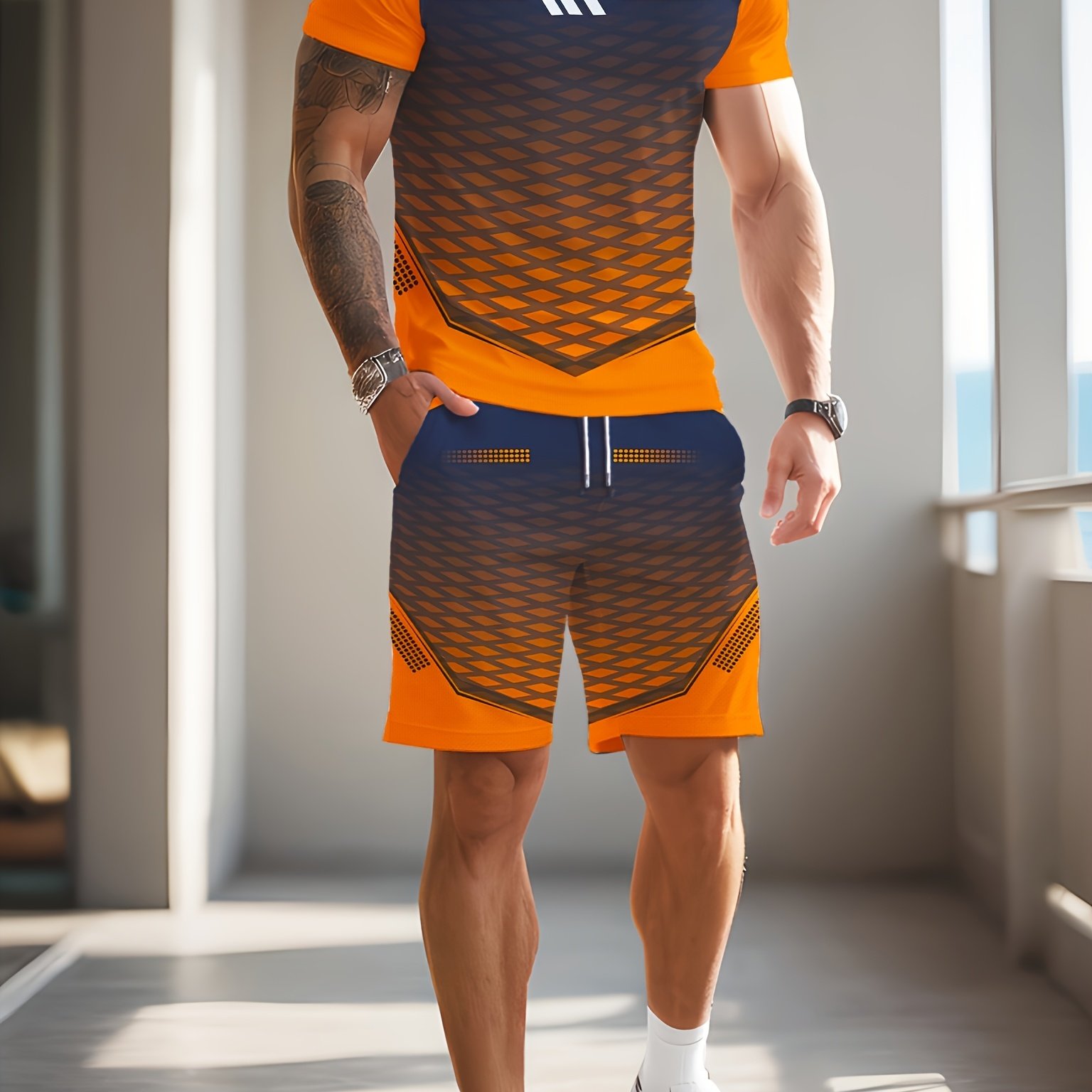 TEMU New! Men's 3d T-shirt Set, Wear