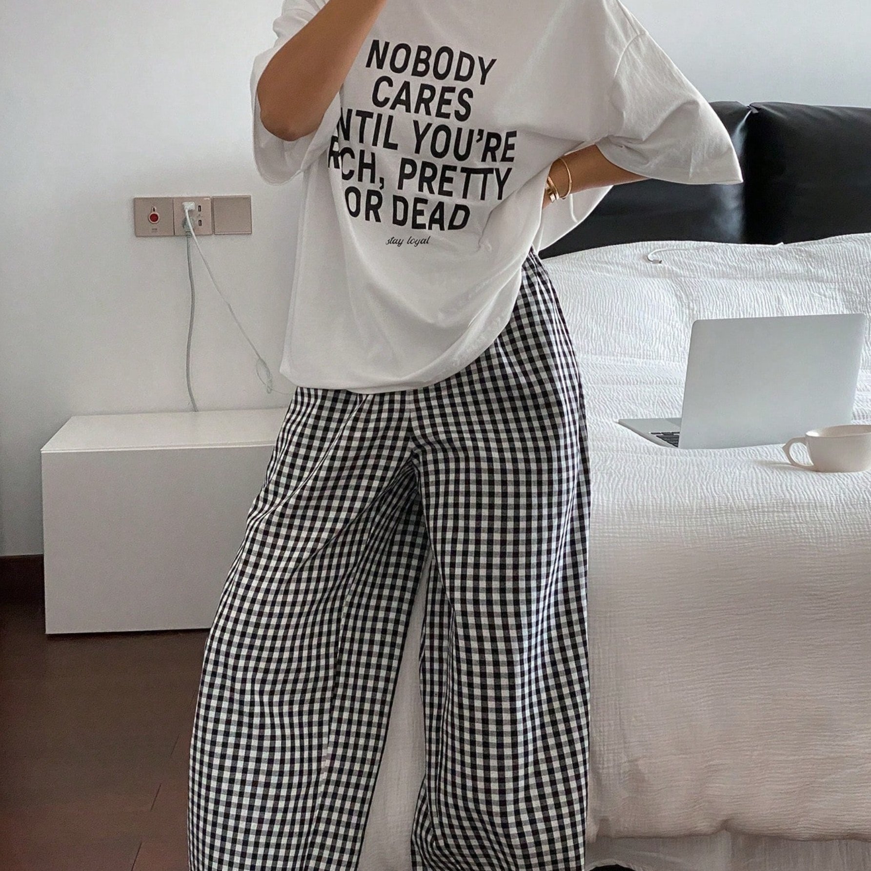 TEMU Spring Summer Letter Print Pajama Set, Casual Wear Set, For Teenager, For Teenager