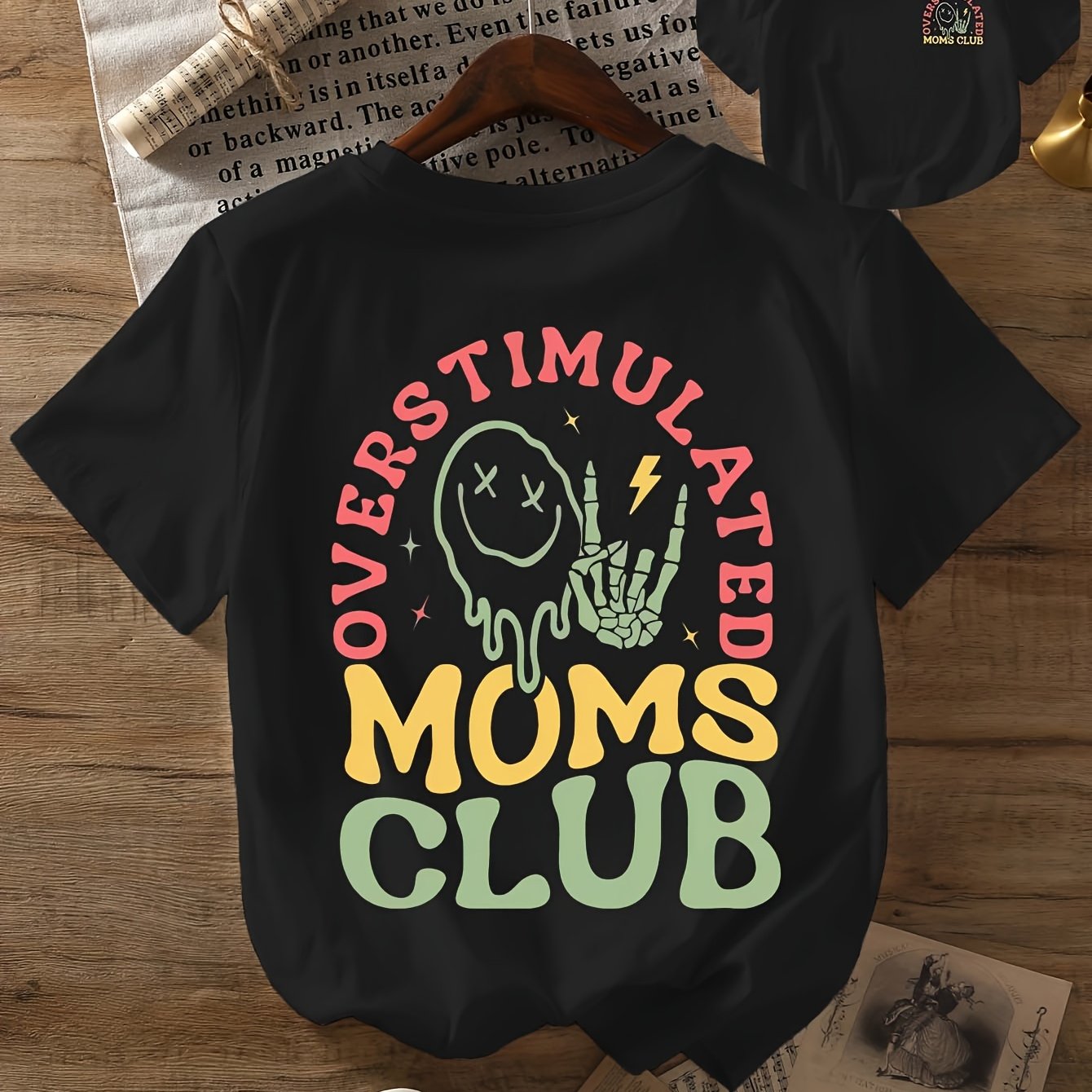 TEMU Plus Size - Plus Size - Graphic Print T-shirt For Plus Size Moms, Featuring Short Sleeves And A Round Neck, Perfect For Casual Wear And Summer,