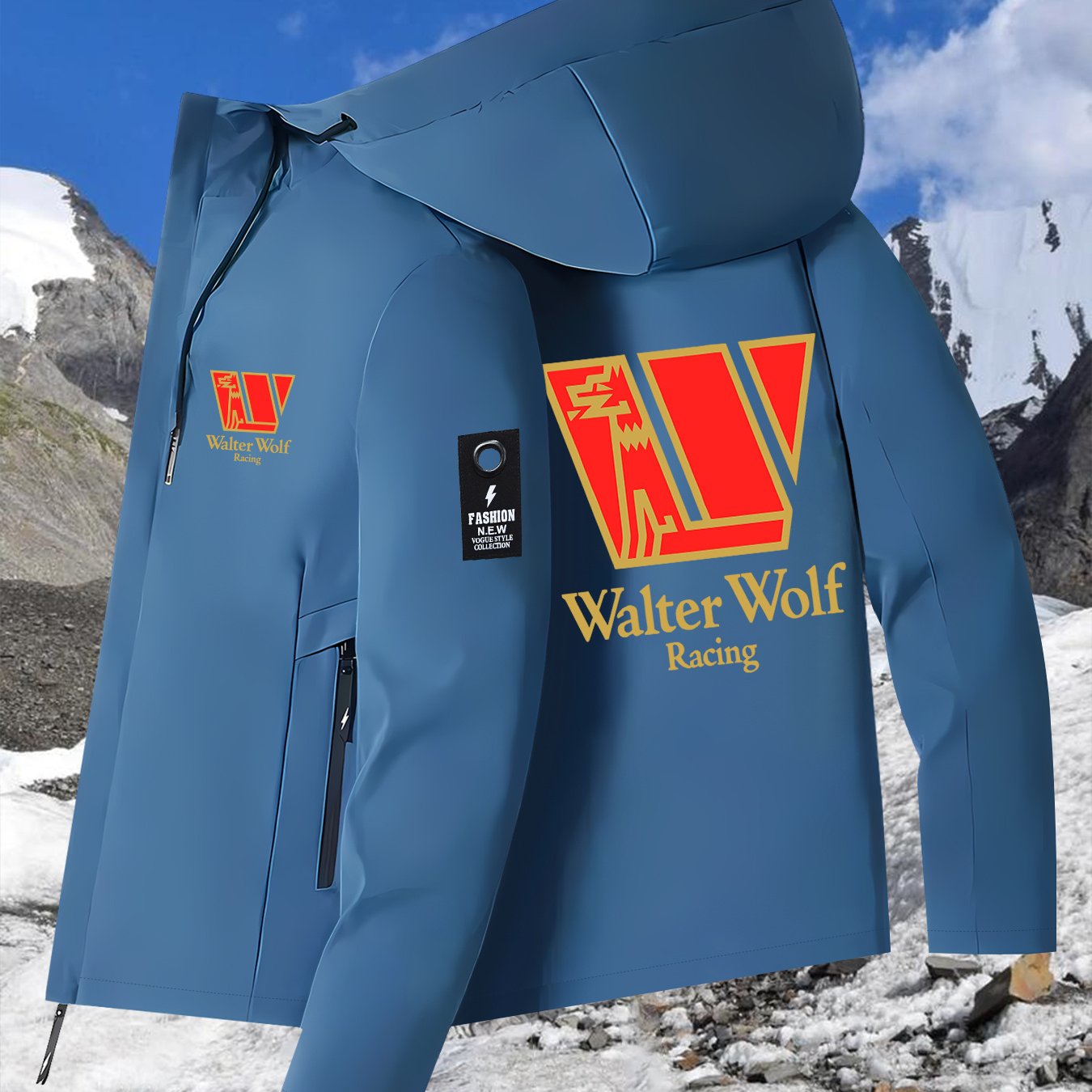 TEMU And Autumn Couple's Windbreakers With Wolf Print, Jackets For Outdoor Climbing, Suitable For Men And Women