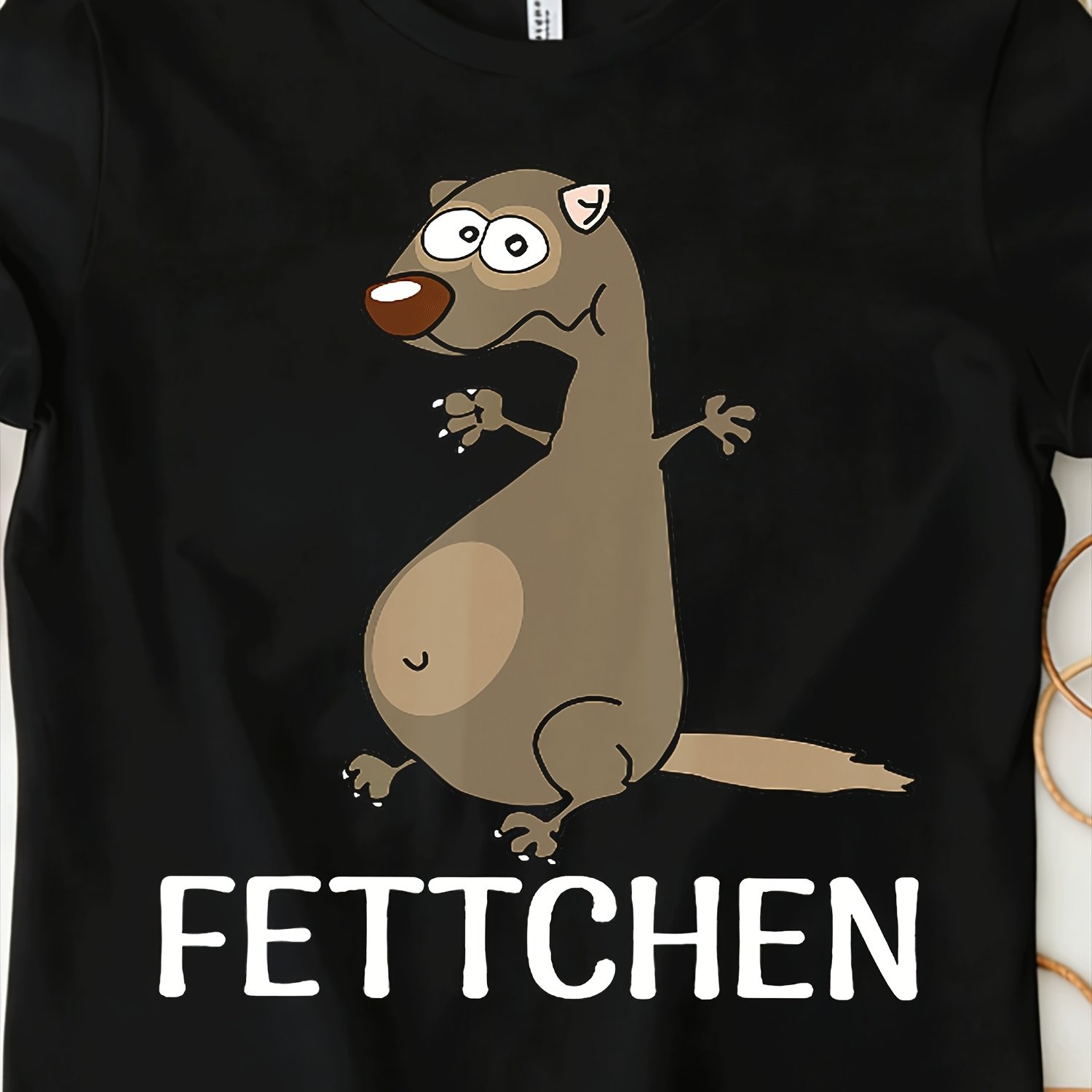 Image of Plus Size Fettchen Funny Ferret T-shirt Y2k Oversized Unisex T-shirt For Men Women Streetwear For Beach Photography And Holiday