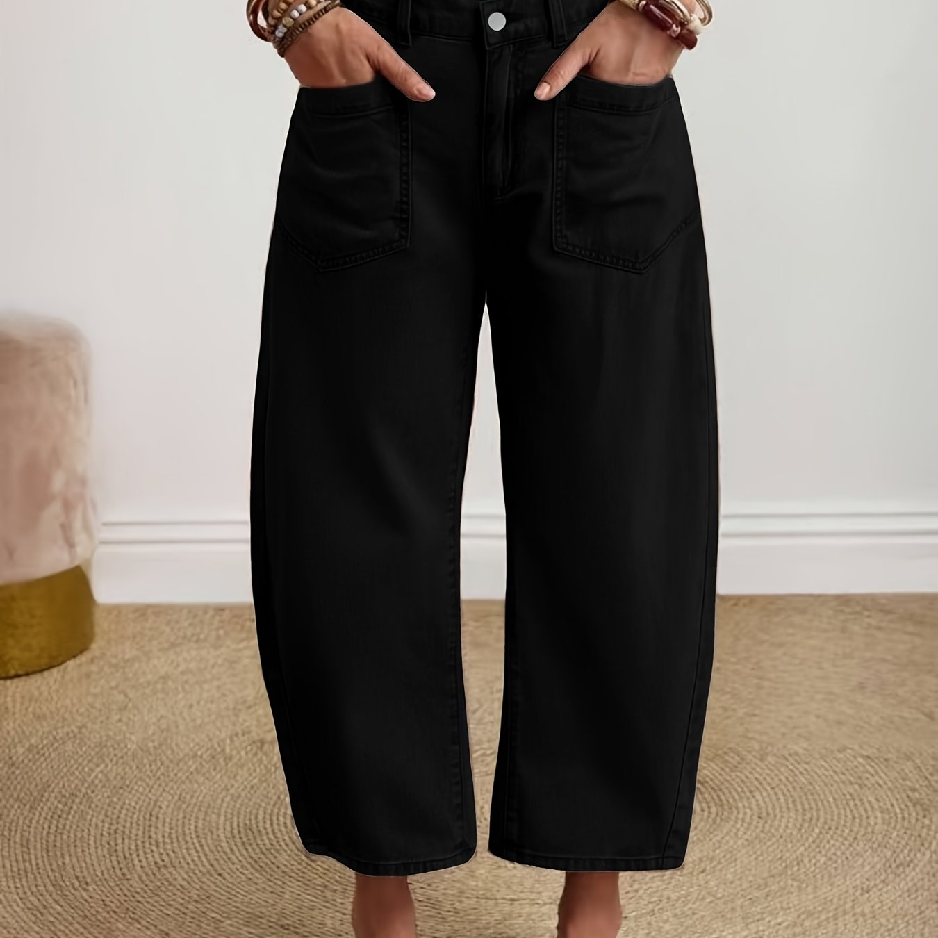 Women's Jeans, Black Stretch Ankle Jeans, , Elegant Outfit