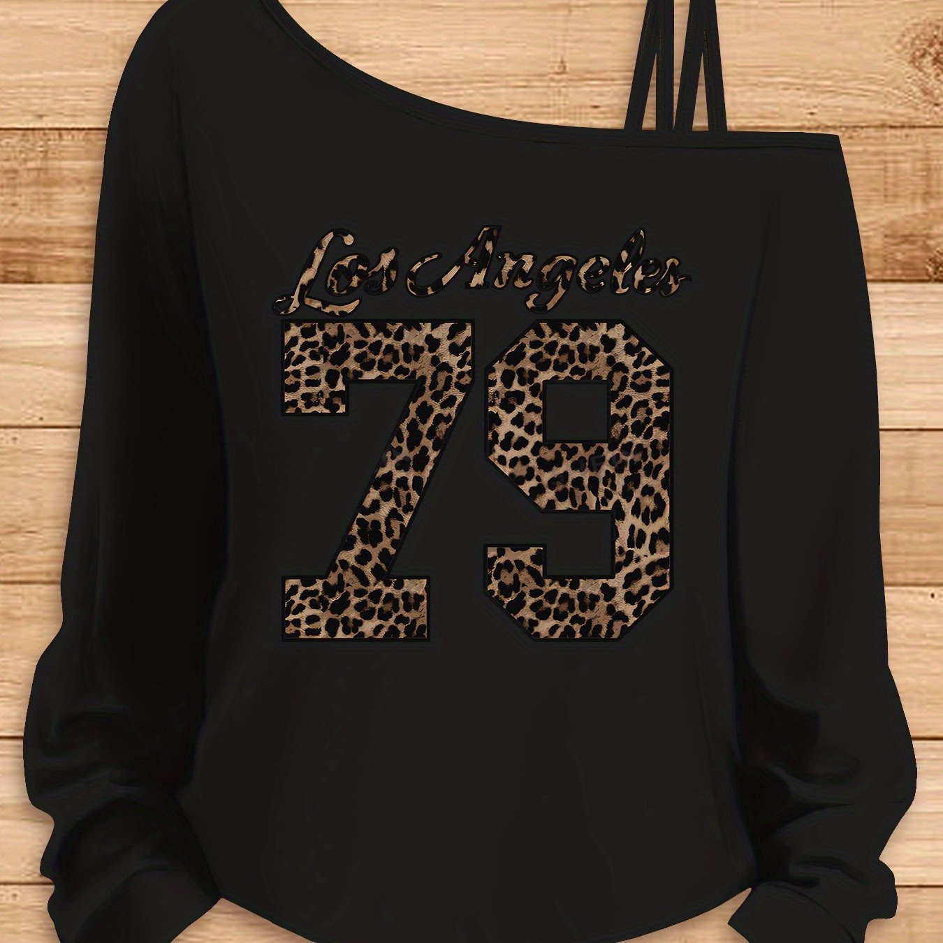 TEMU Los Angeles 79 Leopard Print Sports Casual Party Loose Elegant Stylish Elastic Fitted Gift Soft And Machine Washable Long Sleeve Camisole Top