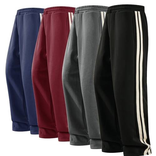 mens polyester sweatpants 100 polyester casual straight leg loose pants with stretch solid for ideal for sports urban streetwear for outdoor
