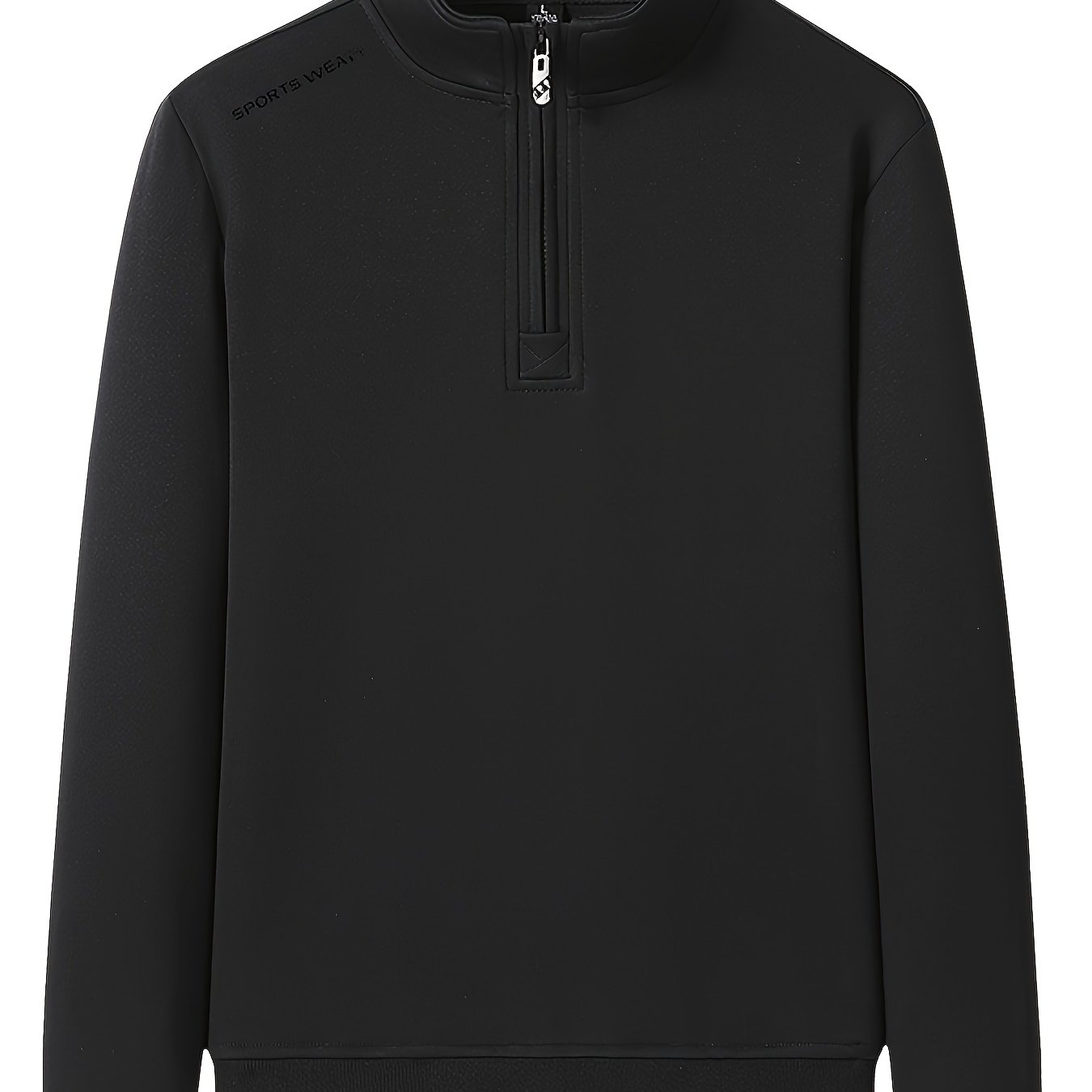 Image of Men's Spring And Autumn 100% Cotton New Style High-quality Sports Casual Fashion Urban Half- Zipper Sweater, Plus Size