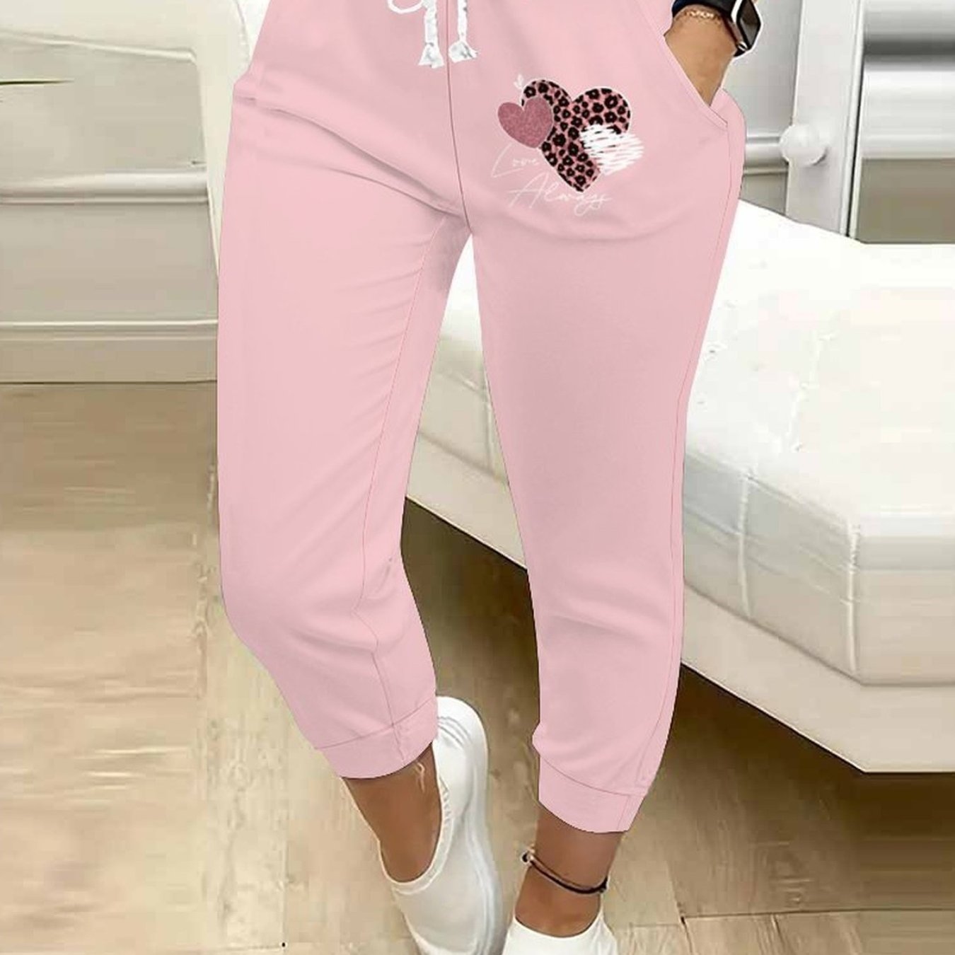 TEMU Classic Women's Drawstring Pants With Floral, Botanical, Geometric, And 250th Anniversary Celebration Prints, Suitable For Outdoor Play, S, And