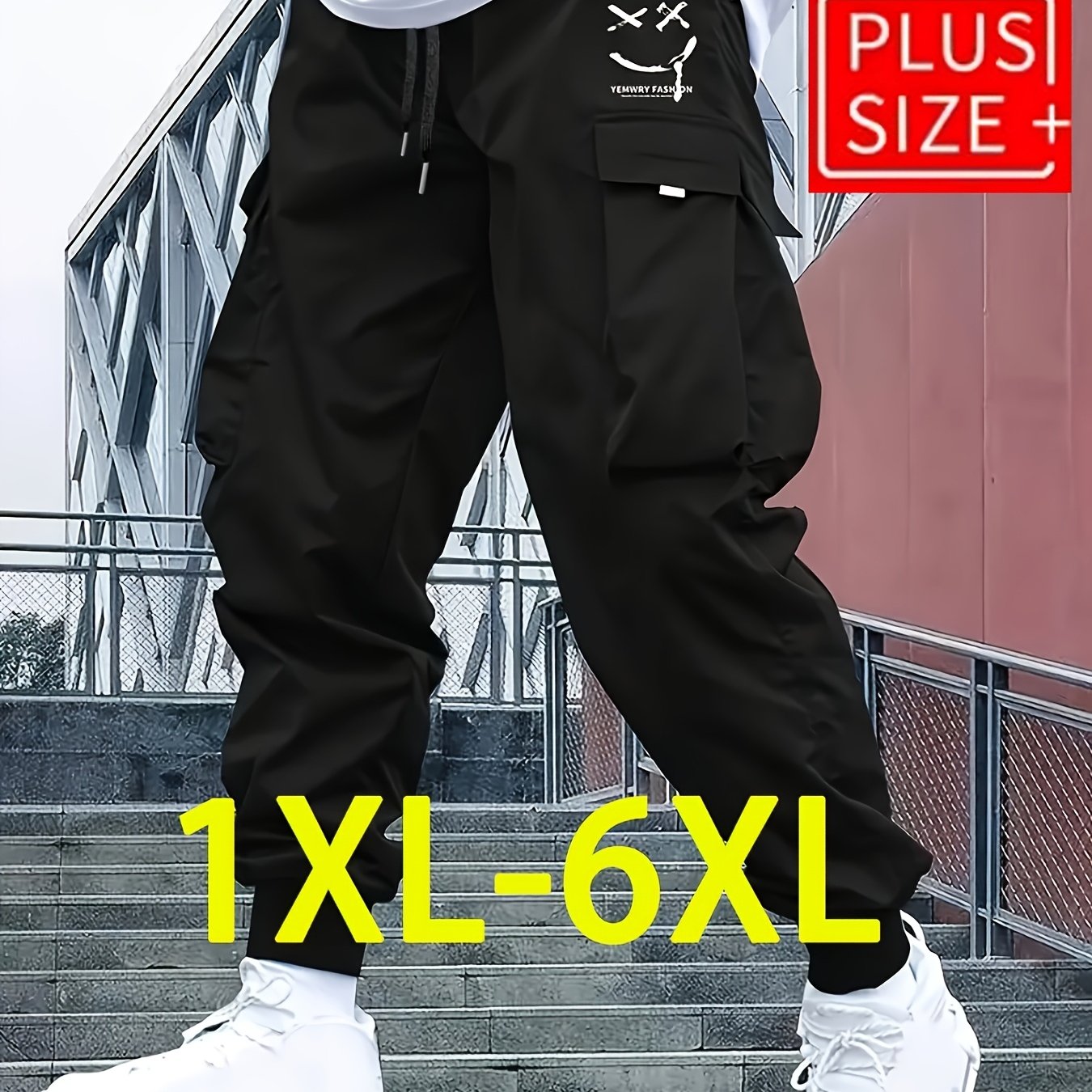 E-shop Herren-Freizeit-Sporthose in Übergröße für Herbst/Winter, lange Cargohose mit mehreren , PLUS SIZE