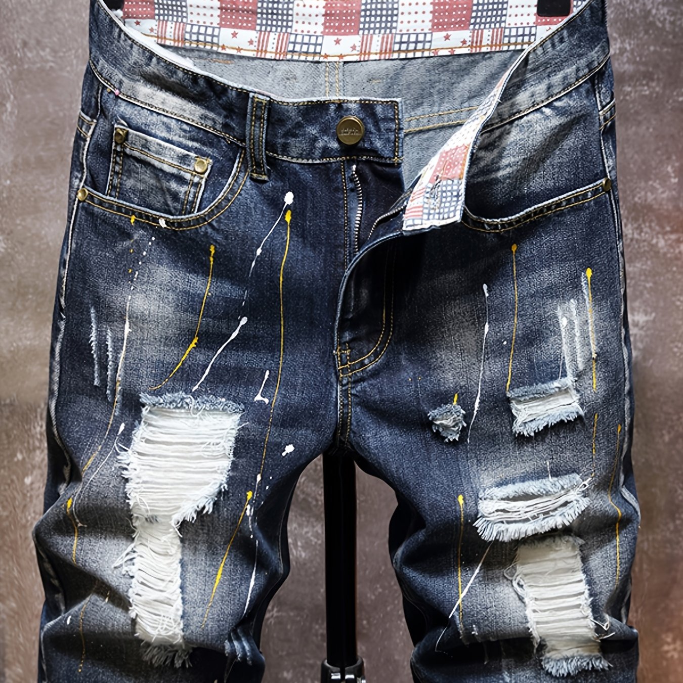 TEMU Men's Distressed Denim Shorts With Straight, Loose Fit - Lightweight And Breathable Summer -inch Shorts, Featuring A Trendy Urban Street Style,