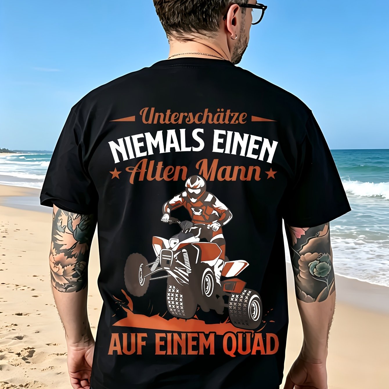 Image of Never An Old On A T-shirt Funny German Biker Graphic Tee Back Print Ideal For For All Sizes