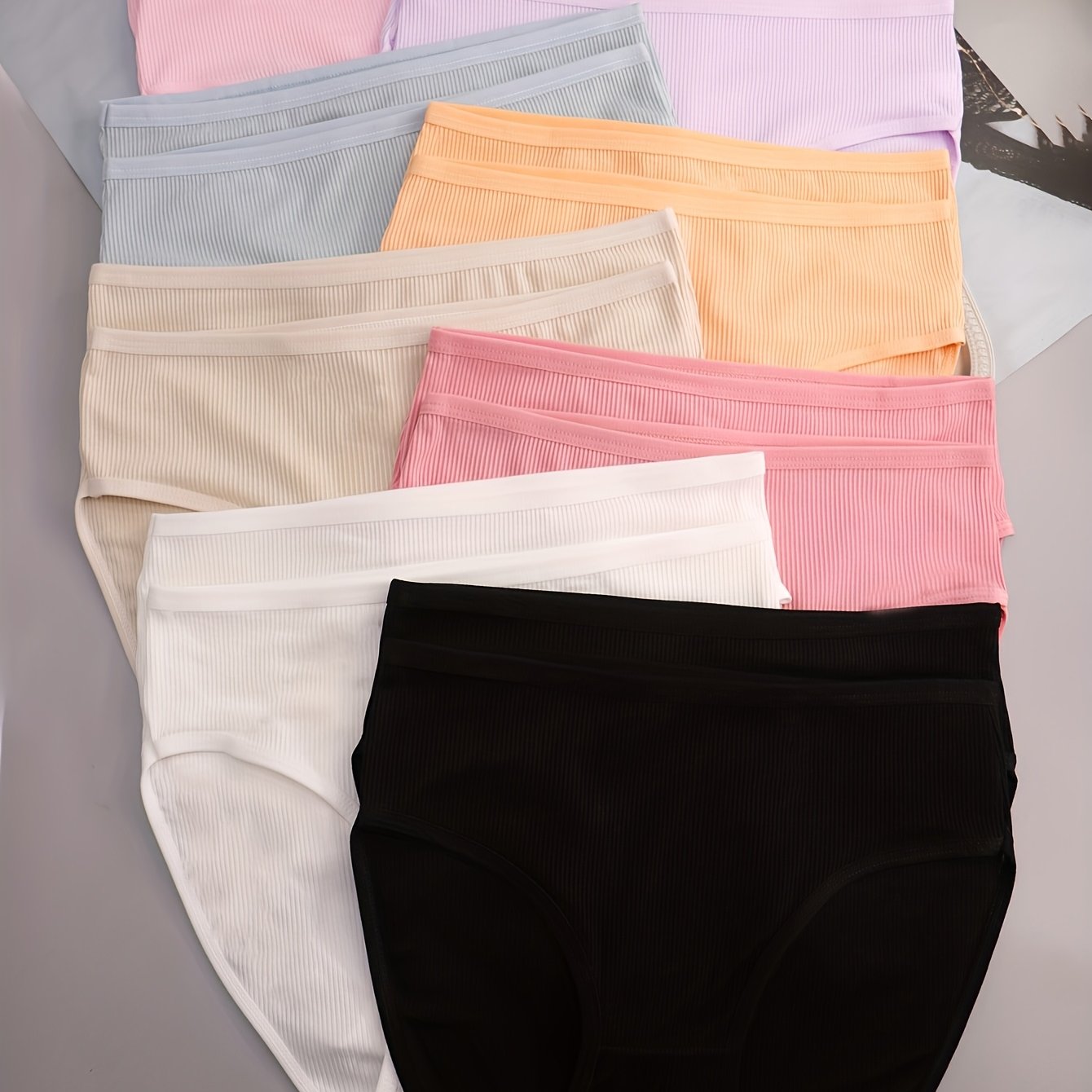 Image of 16pcs Women's Multicolor Milk Mid-waist Comfortable Loose Cute Sports Women' Panties